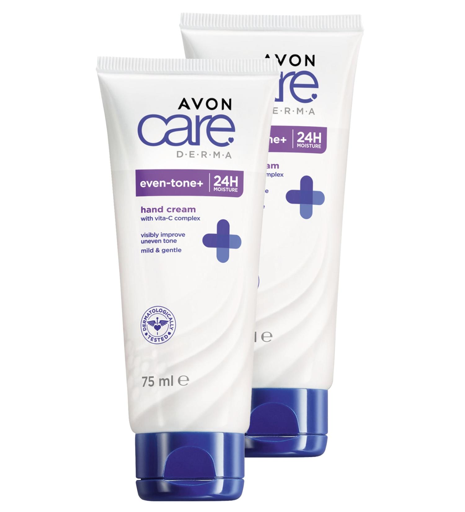 Avon Care Derma Even Tone Skin Tone Whitening Hand Cream 75 Ml. Set of Two