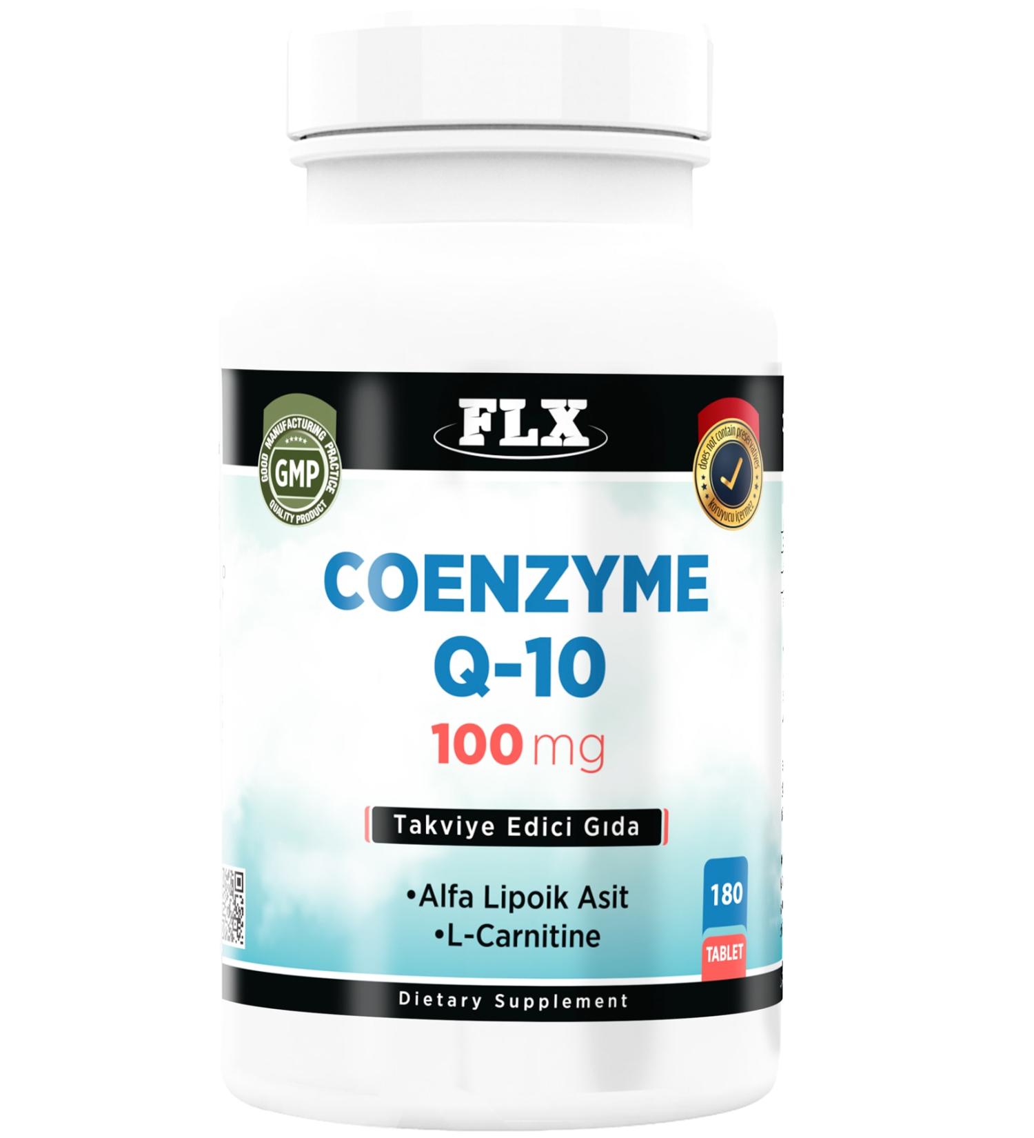 FLX Coenzyme Q-10 L Carnitine Alpha Lipoic Acid 180 Tablets