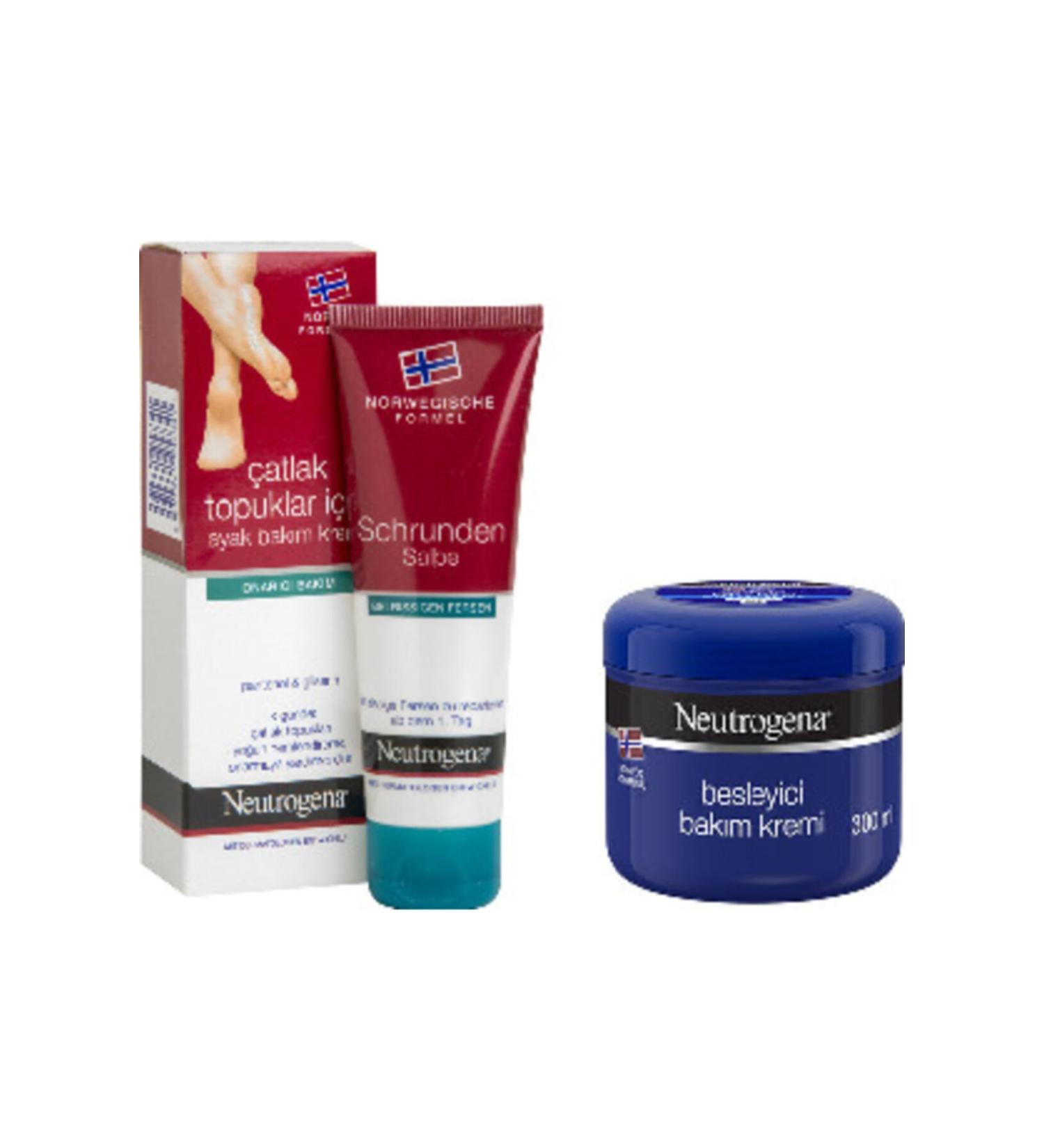 Neutrogena Cracked Heel Foot Care Cream 50 Ml and Nourishing Care Cream 300 Ml