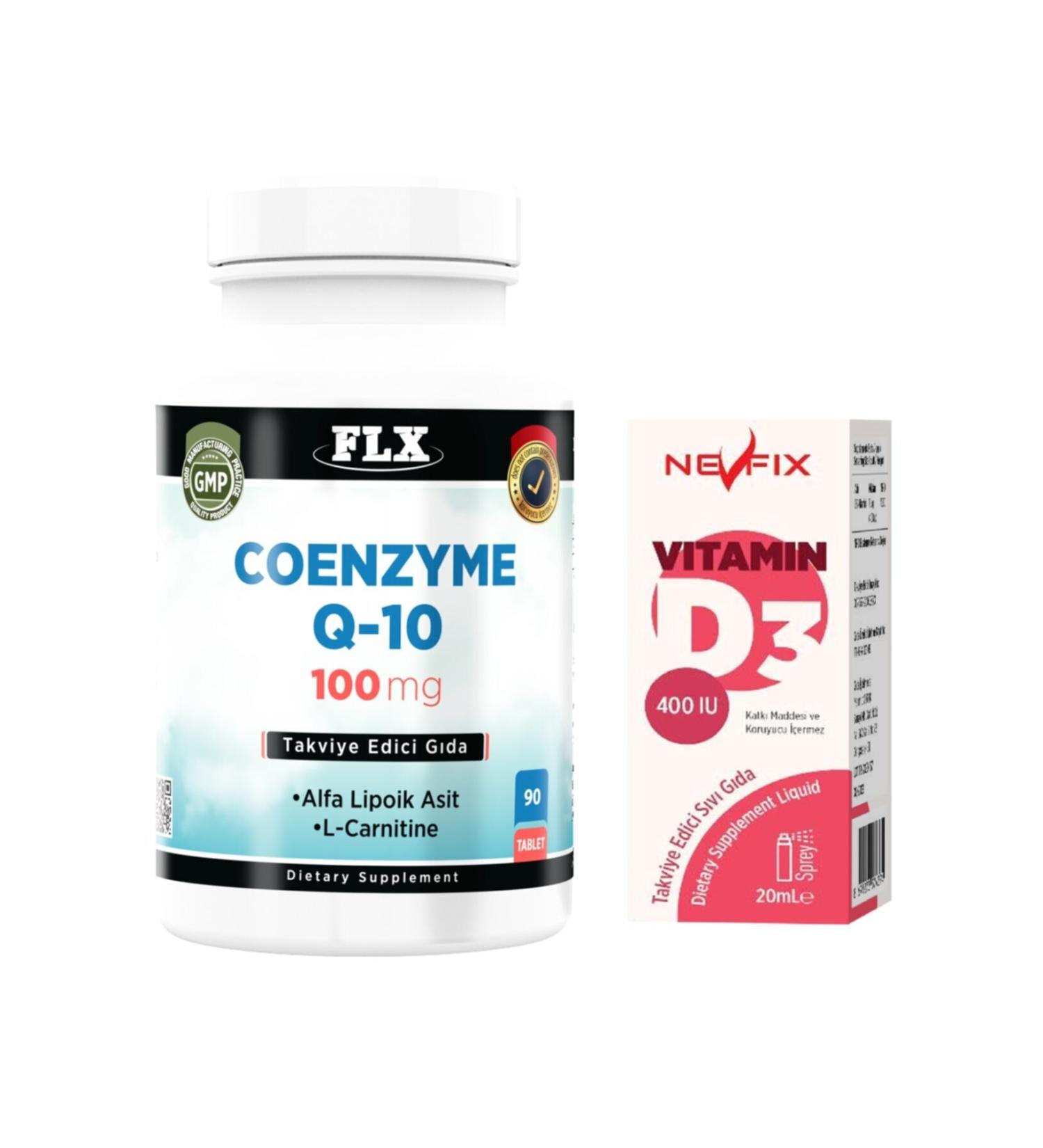 Nevfix Coenzyme Q-10 100 Mg Hyaluronic Acid 90 Tablets Vitamin D3