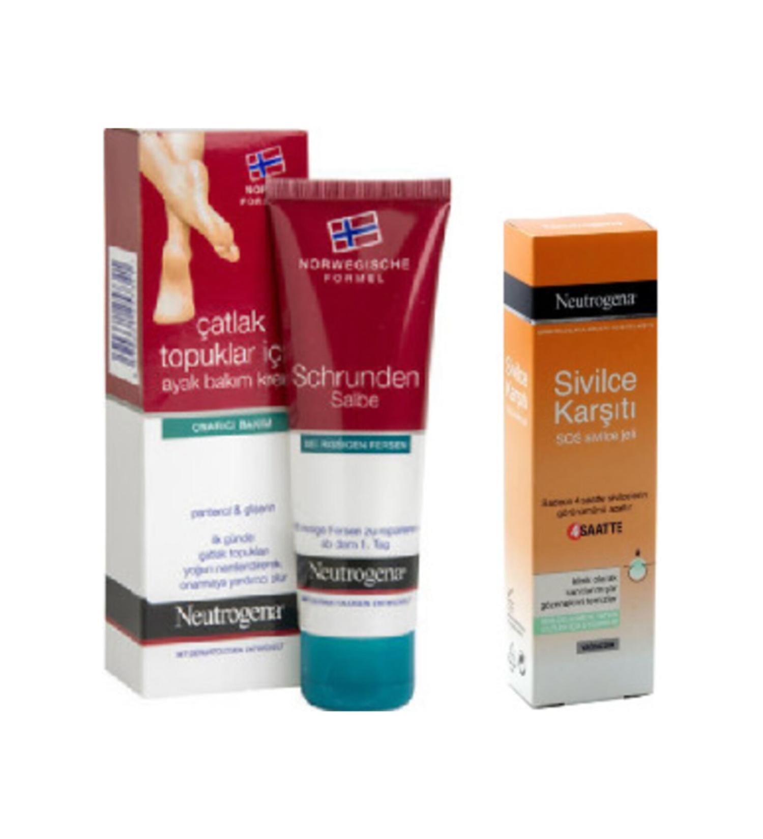 Neutrogena Cracked Heel Foot Cream 50ml And Anti-Acne Sauce Acne Gel 15ml