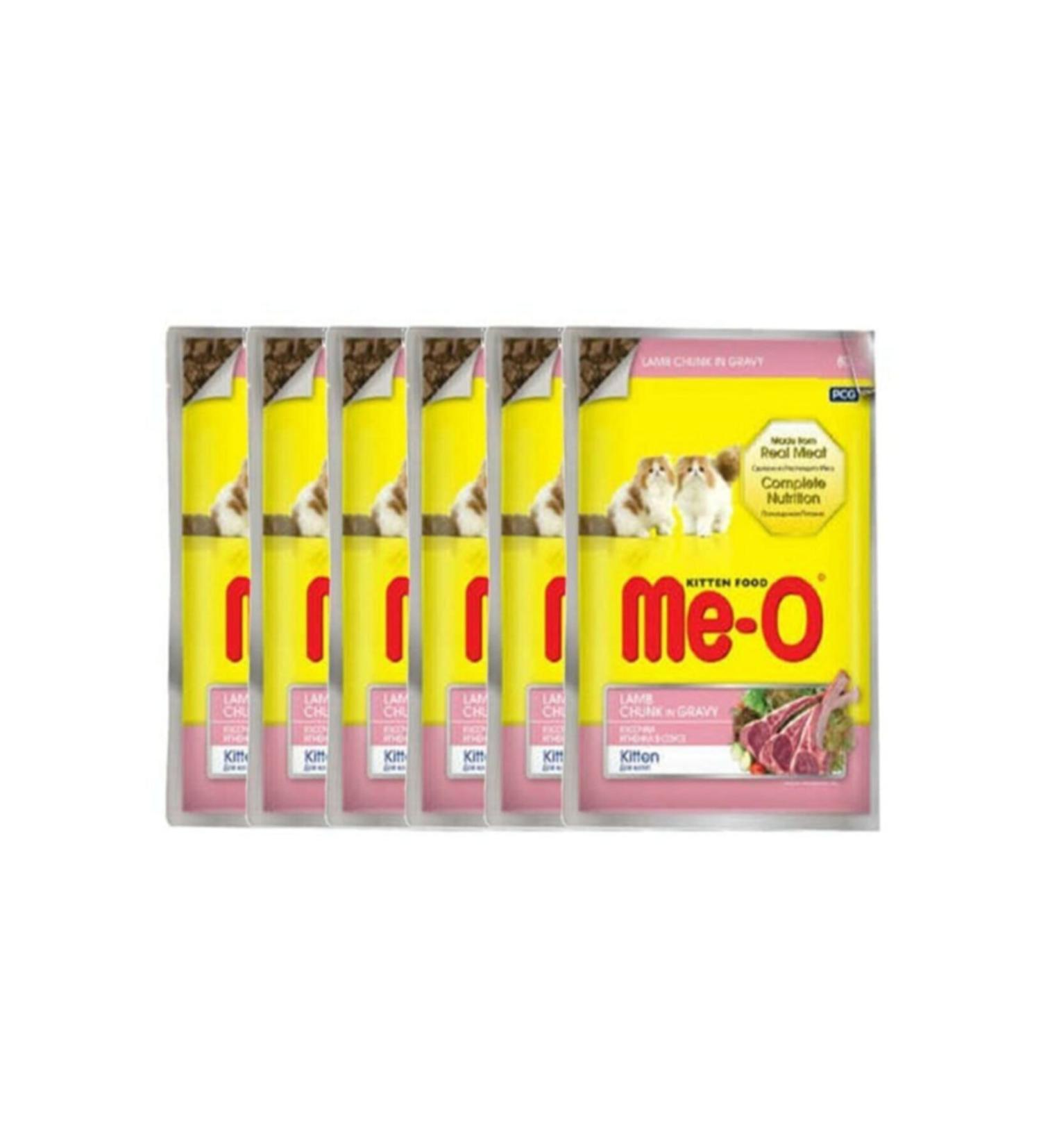 me-o Lamb Meat in Sauce Pouch Kitten Canned Food 80 Gr X 6 Pieces