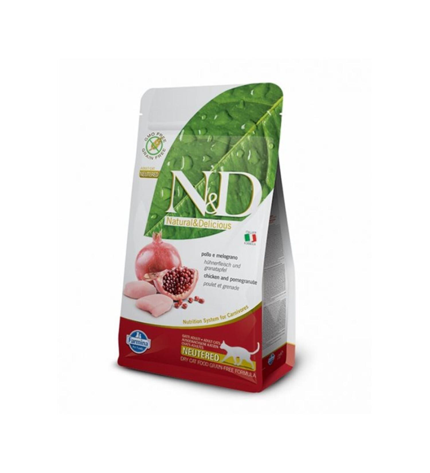 N & D Prime Grain Free Chicken Pomegranate Sterilized Cat Food 1 5 kg