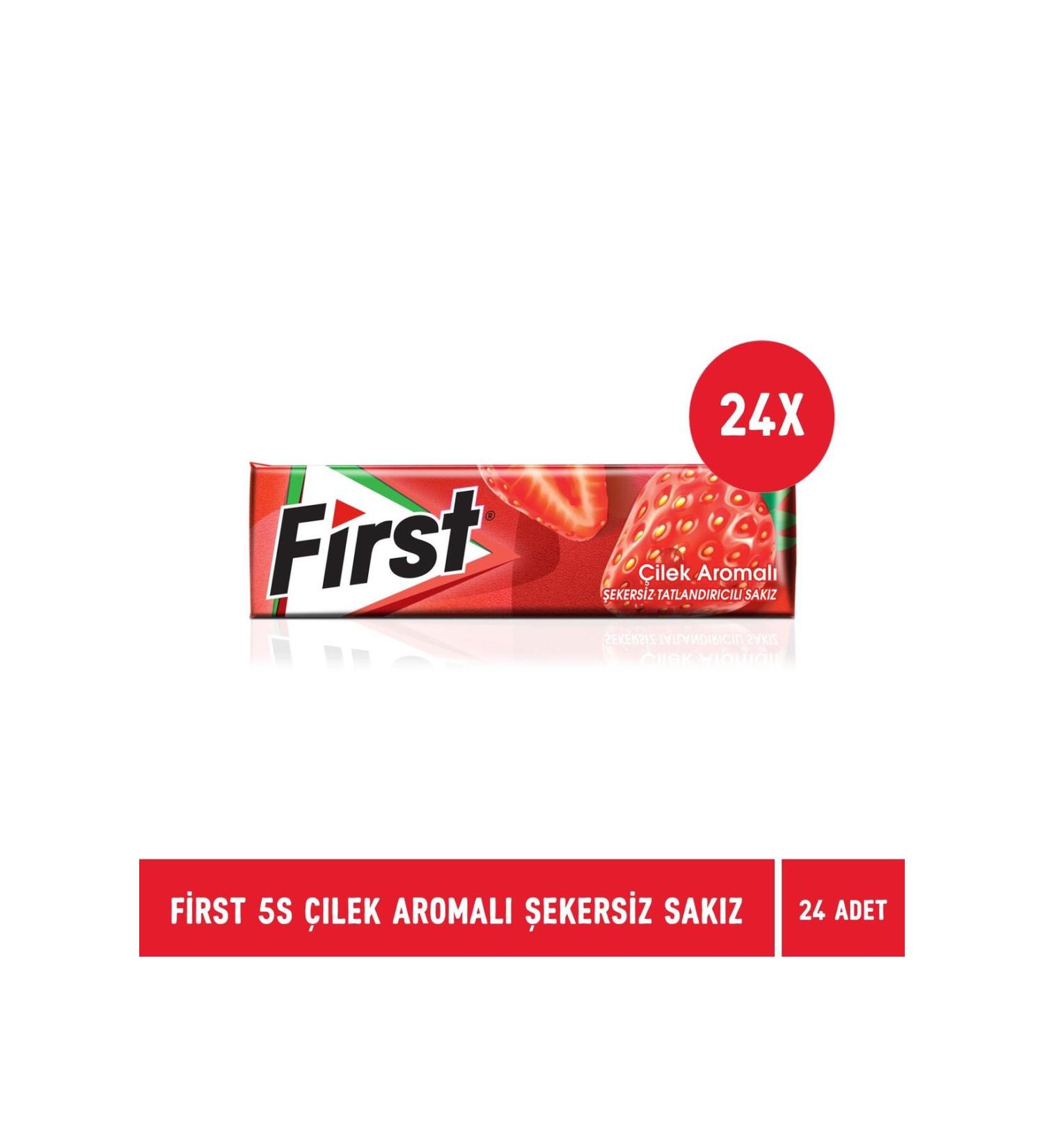 First 5s Strawberry Flavored Sugar Free Gum - 24 Pieces