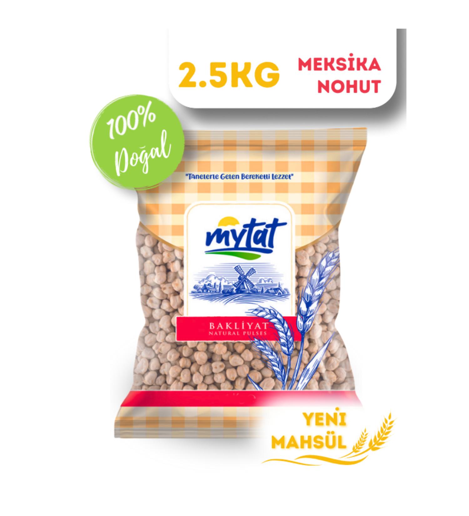 Mytat Natural White Mexican Chickpeas (42-44) 2.5 Kg