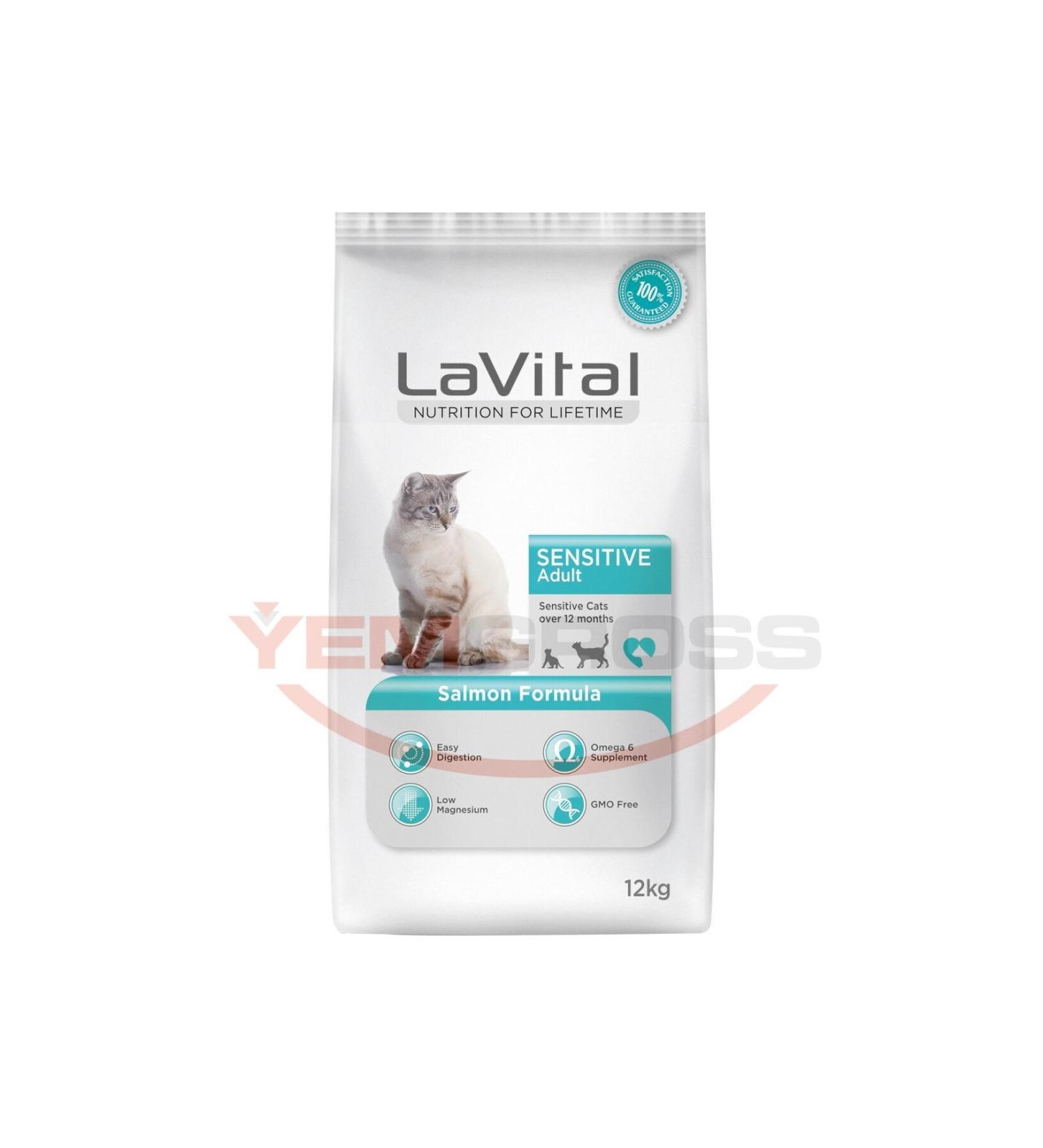 La Vital Lavital Sensitive Adult Cat Food with Salmon 12 Kg