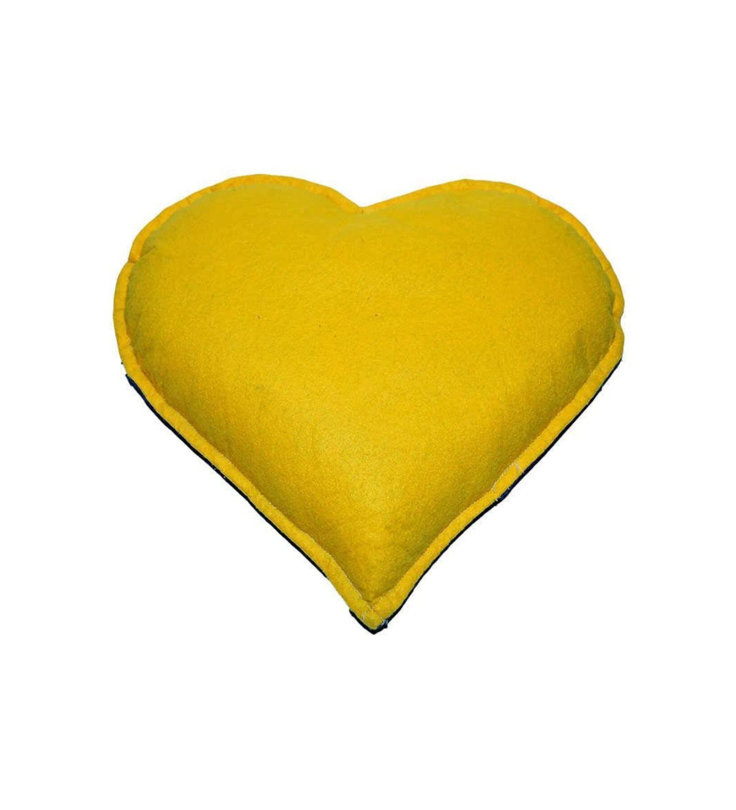 Astra Market Heart Patterned Natural Rock Salt Pillow Yellow - Navy Blue 2-3 Kg