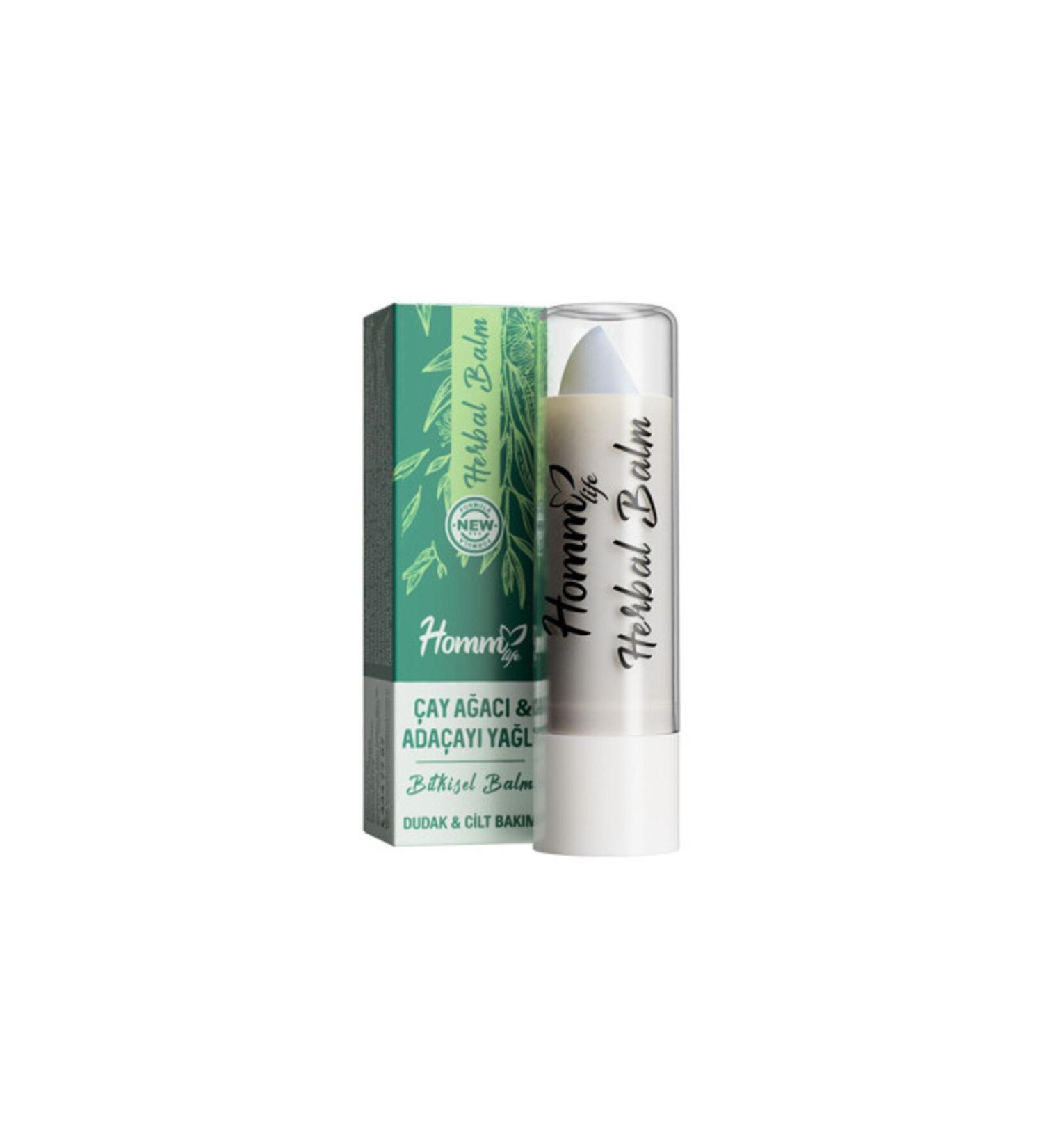 Homm Life Herbal Lip Balm with Tea Tree and Sage Oil 5ml