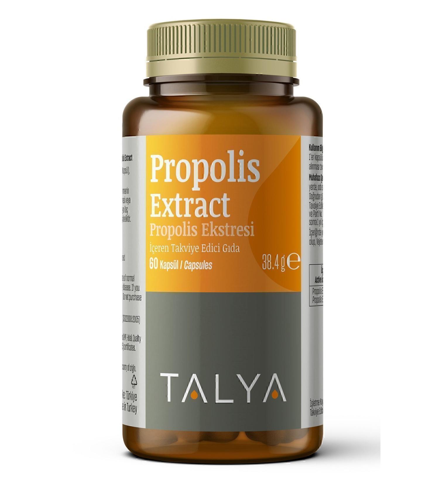 Talya Propolis Extract Containing Supplementary Food 60 Capsules - Buy Online on GoSupps.com