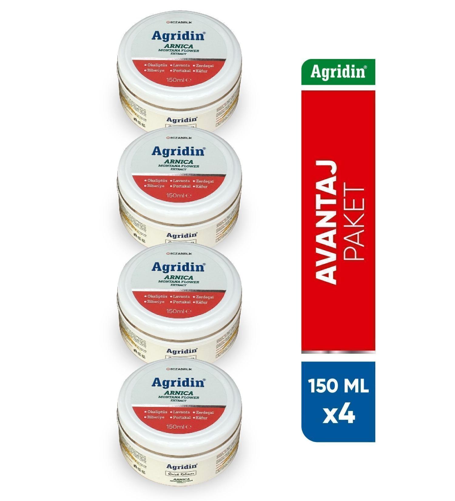 Agridin Pain Reliever Joint and Muscle Health Support Cream Arnica Montana Extract 4 Pieces 150 ml - Buy Online on GoSupps.com