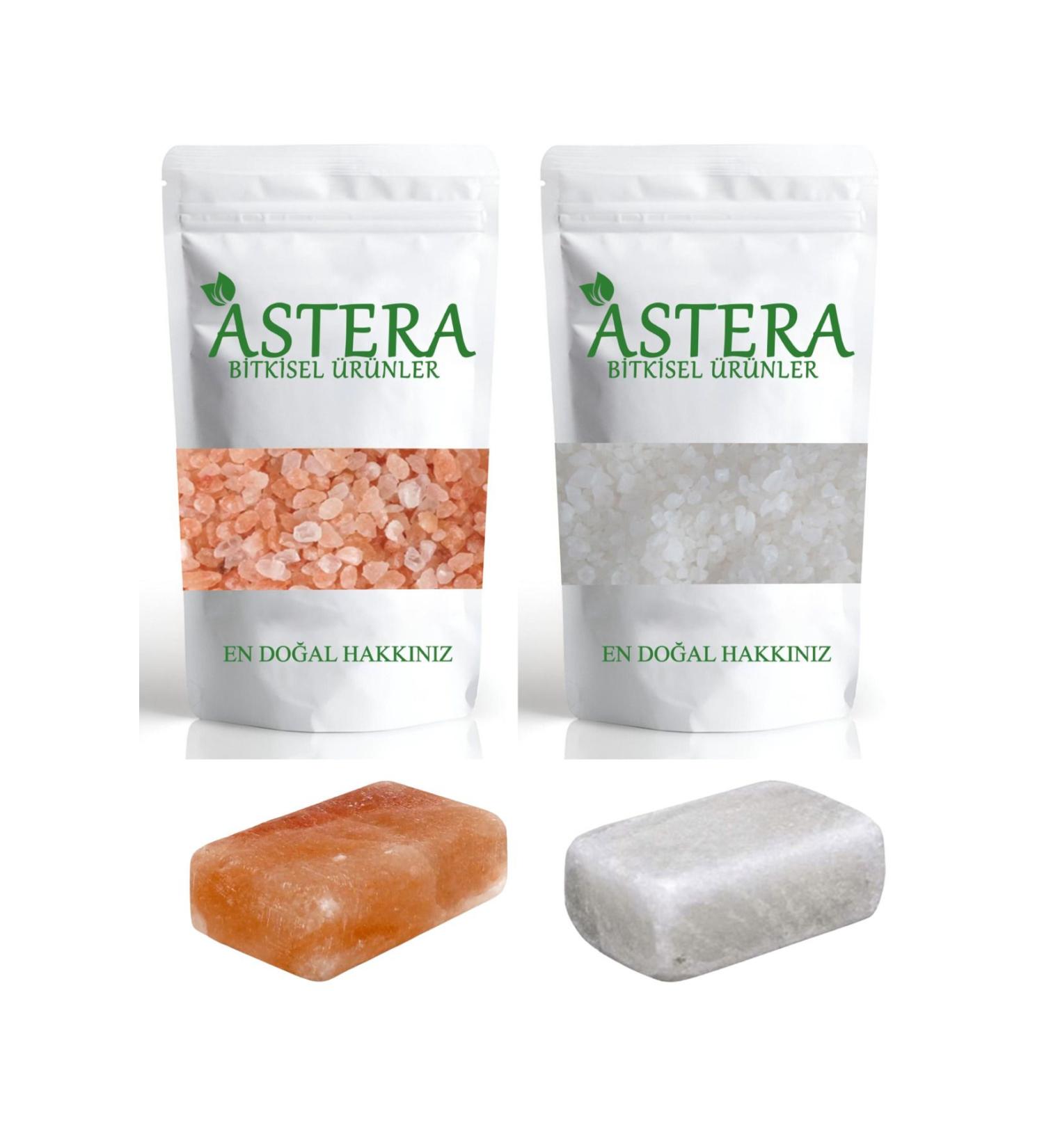 ASTERA 1 kg Himalayan Salt Coarse + 1 kg Rock Salt Coarse + 1 Himalayan Soap + 1 Rock Salt Soap