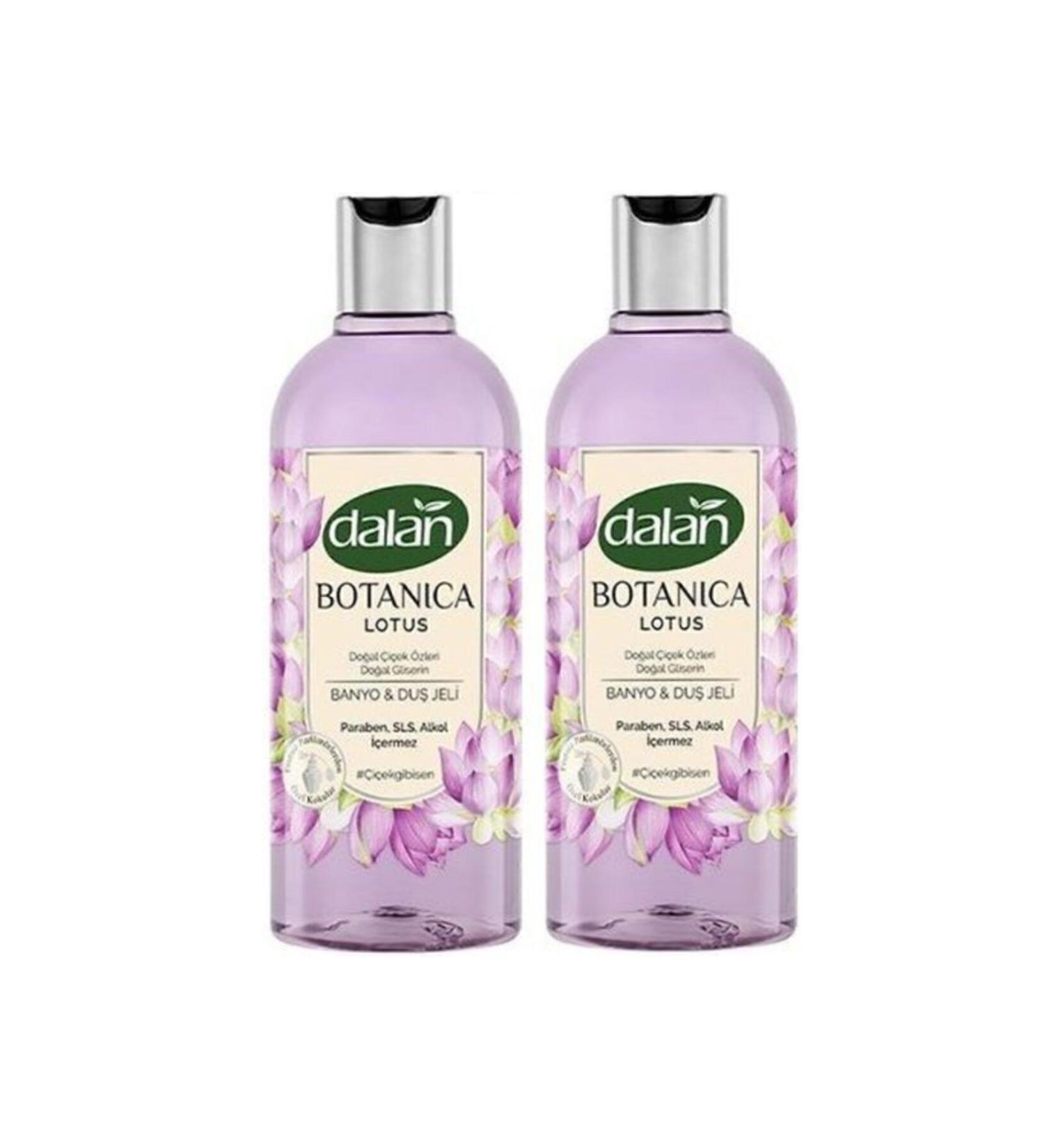 Dalan Shower Gel Natural Flower Essences Natural Glycerin Botanica Lotus 2 Pieces X 500 Ml