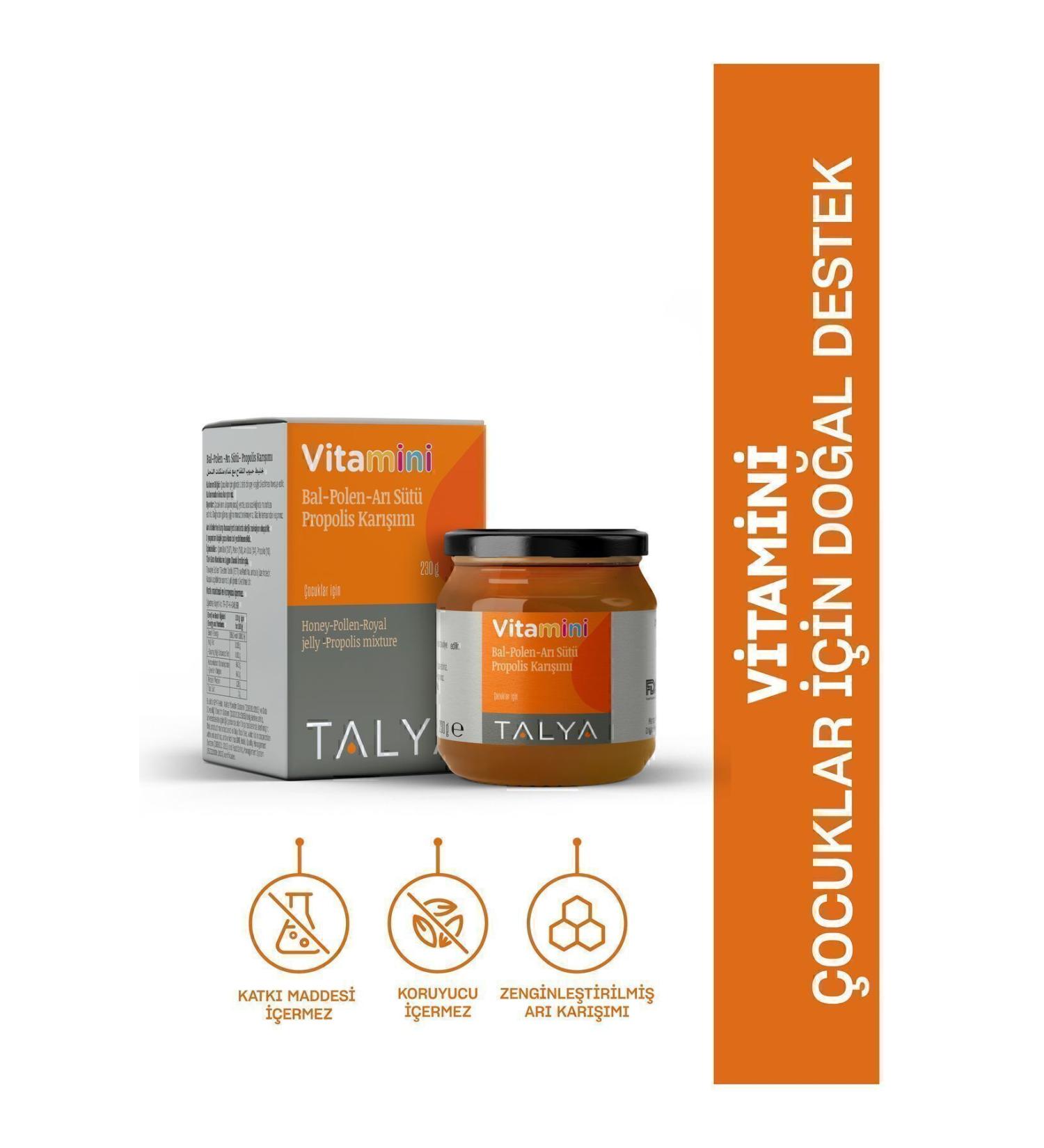 Talya Vitamin Honey-pollen-royal jelly-propolis Mixture (FOR CHILDREN) 230 gr - Buy Online on GoSupps.com
