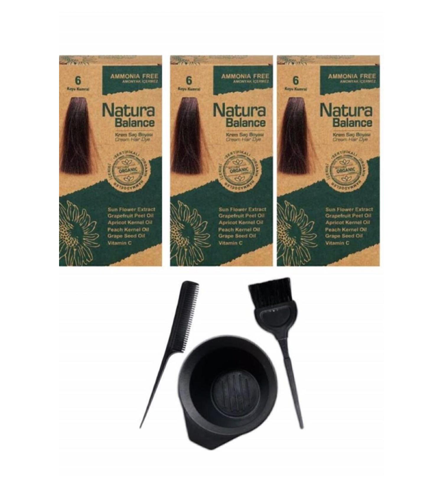 NATURABALANCE Balance Hair Dye 6 Dark Blonde 3 Pieces + Hair Coloring Set