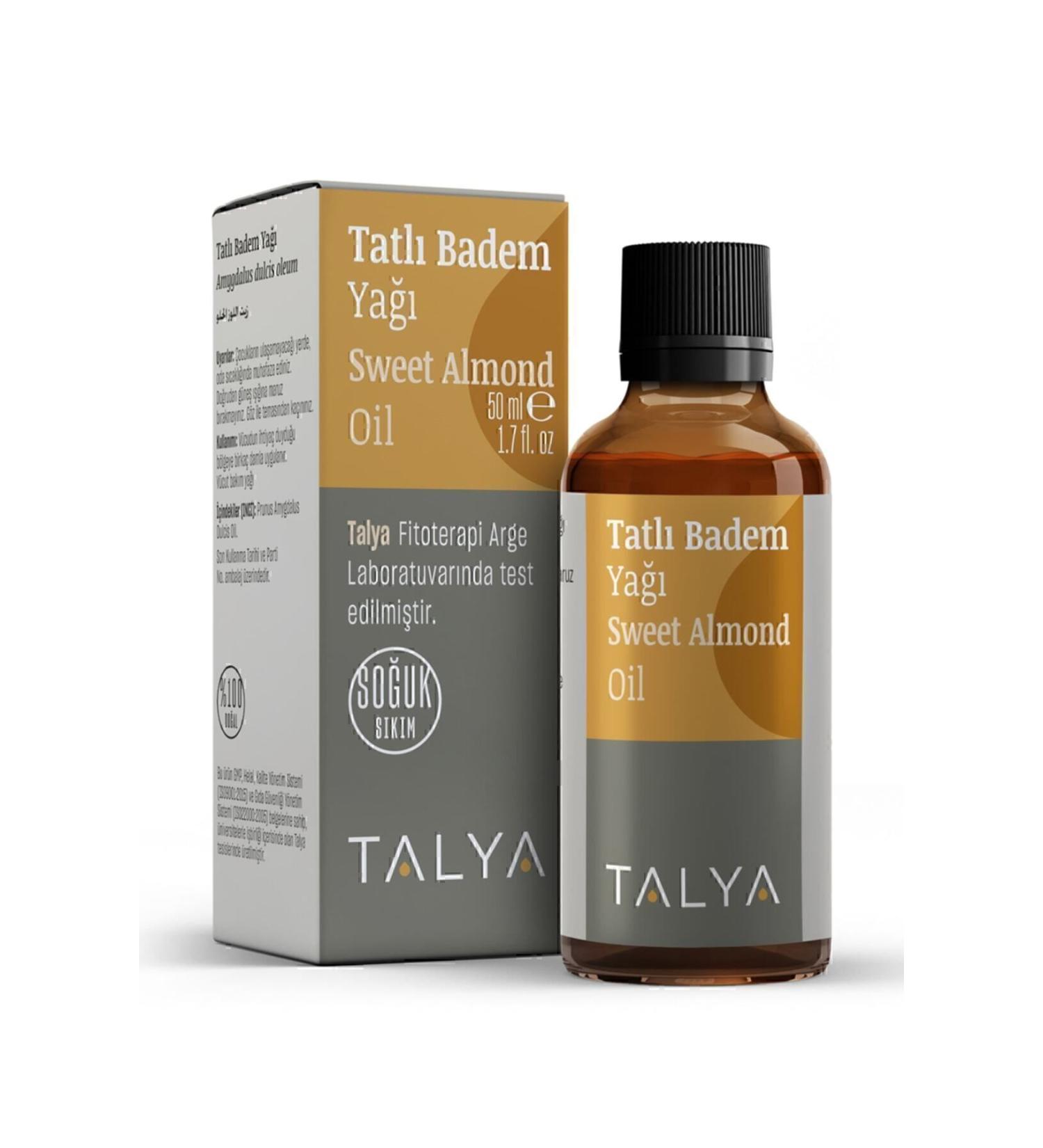 Talya Sweet Almond Oil 50ml (Cold Pressed) - Buy Online on GoSupps.com