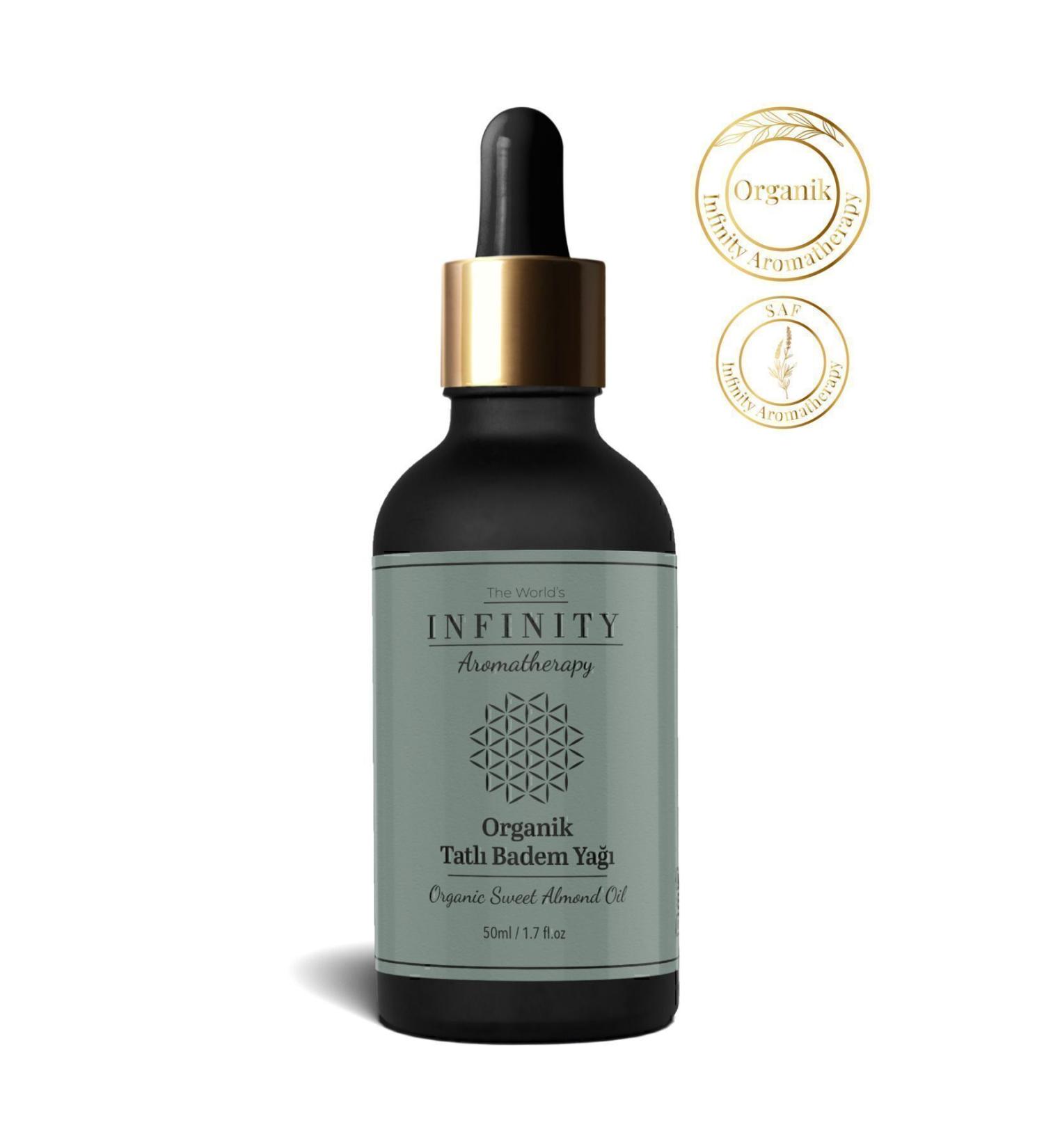 The World's INFINITY AROMATHERAPY Organic Sweet Almond Oil Cold Pressed 0 Pure And Natural 50 ml