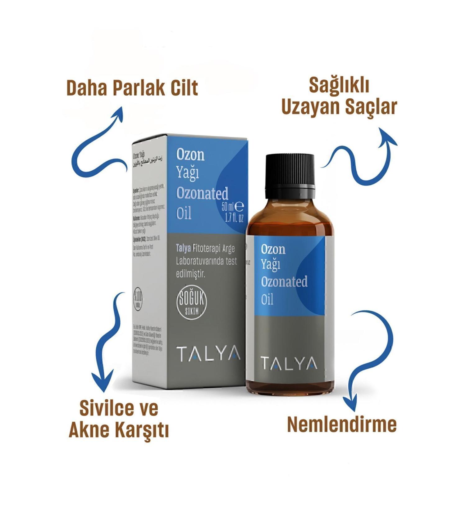 Talya Ozon Oil (Ozonated Olive Oil) Cold Pressed 0 Pure and Natural 50 ml