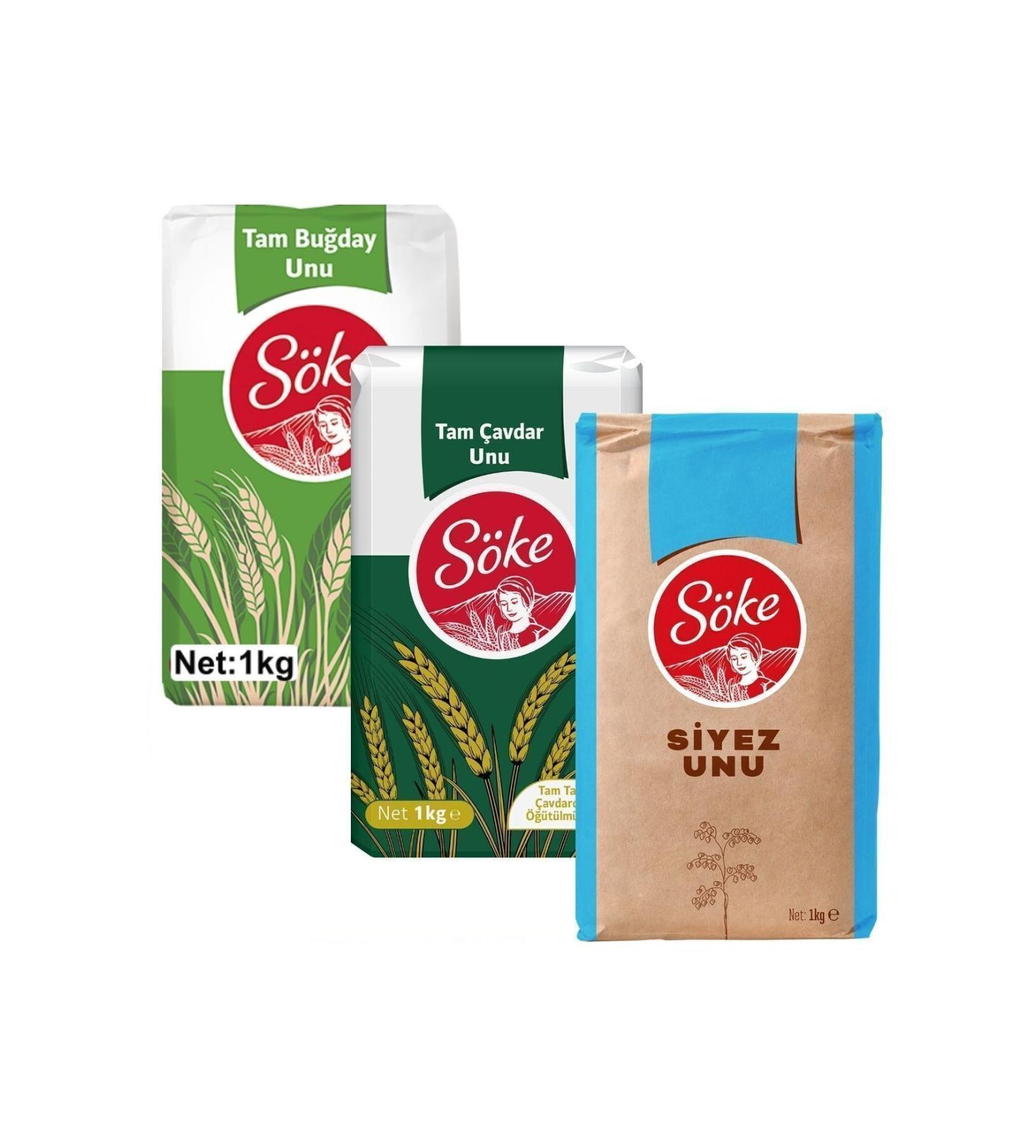 S ke Whole Wheat Flour 1 kg Rye Flour 1 kg Einkorn Flour 1 kg 3 Piece Set