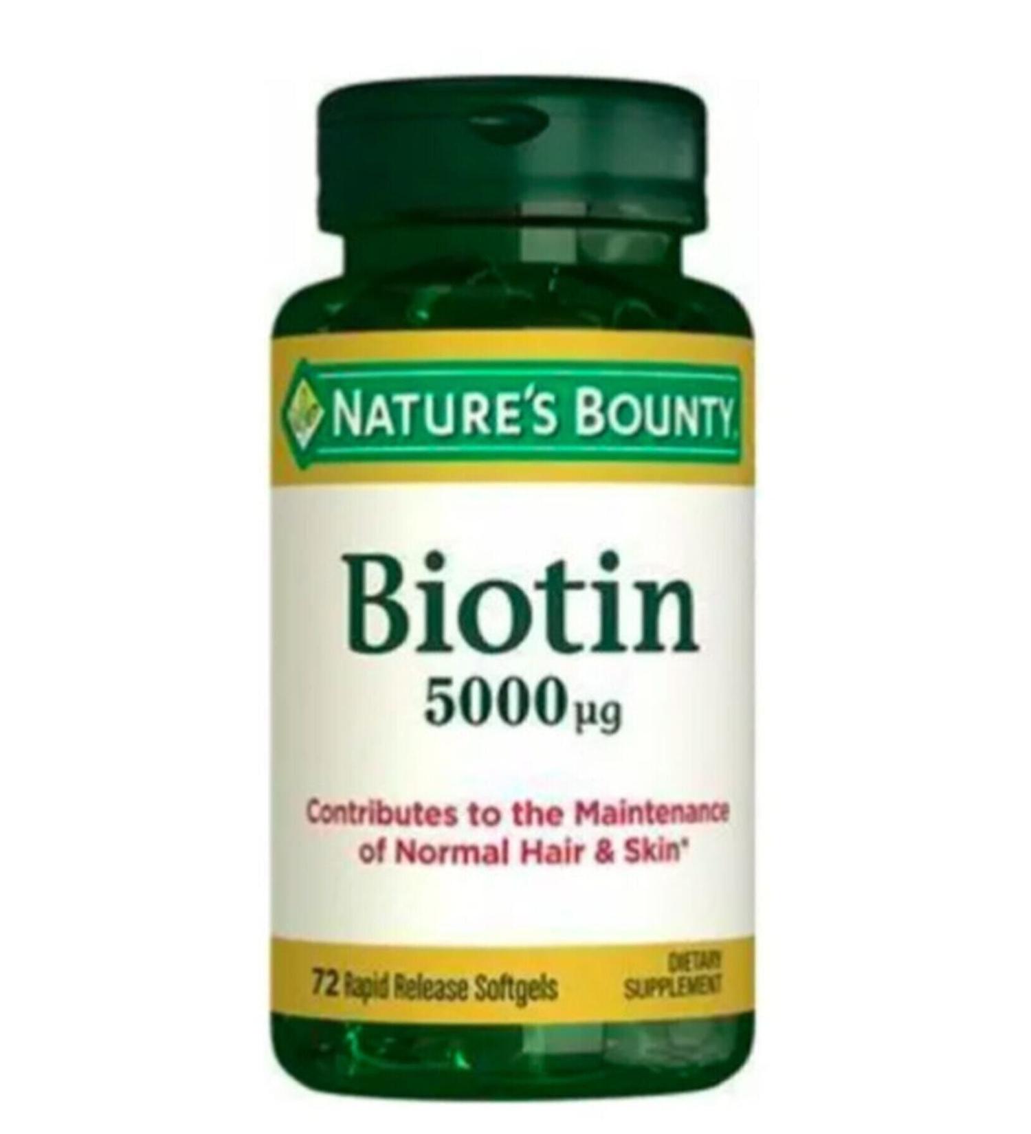 Natures Bounty Biotin 5000 Mcg 72 Capsules