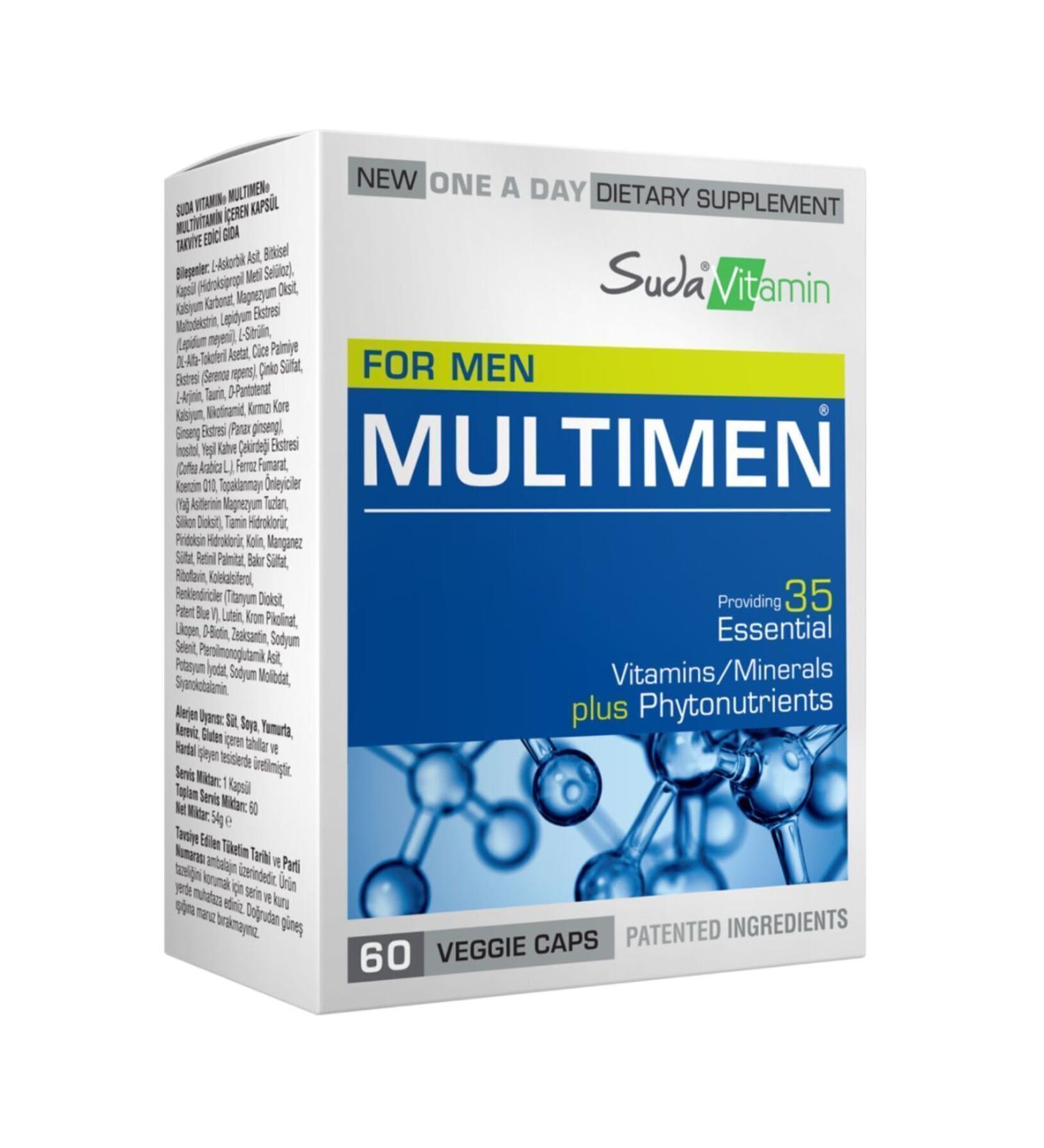 Water Vitamin Multimen 60 Veggie Capsules Men's Multivitamin Vitamin & Mineral - Buy Online on GoSupps.com