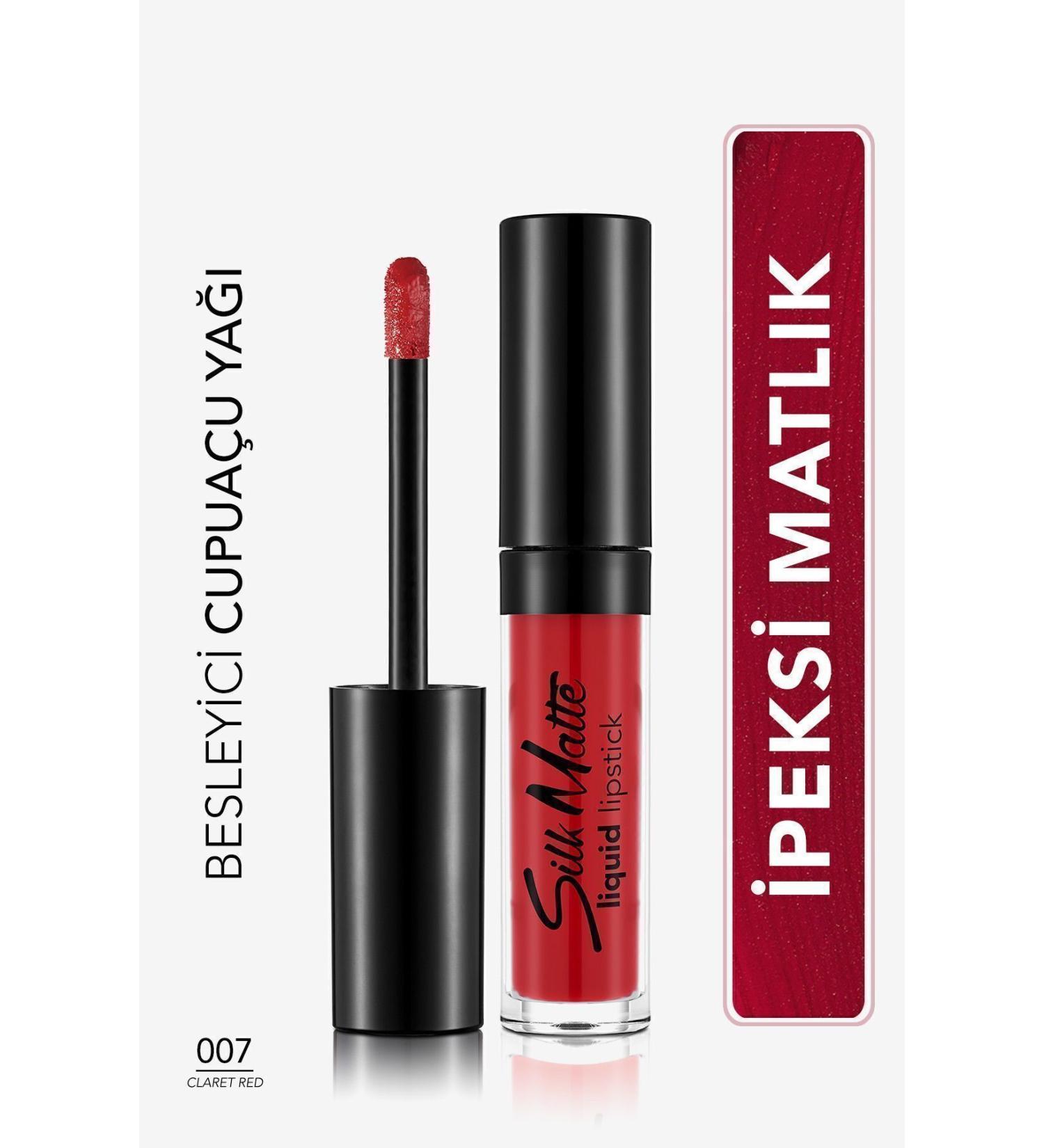 Flormar Velvet Texture Liquid Matte Lipstick - Silk Matte Liquid Lipstick - 007 CLARET RED - 8690604397365 - Buy Online on GoSupps.com