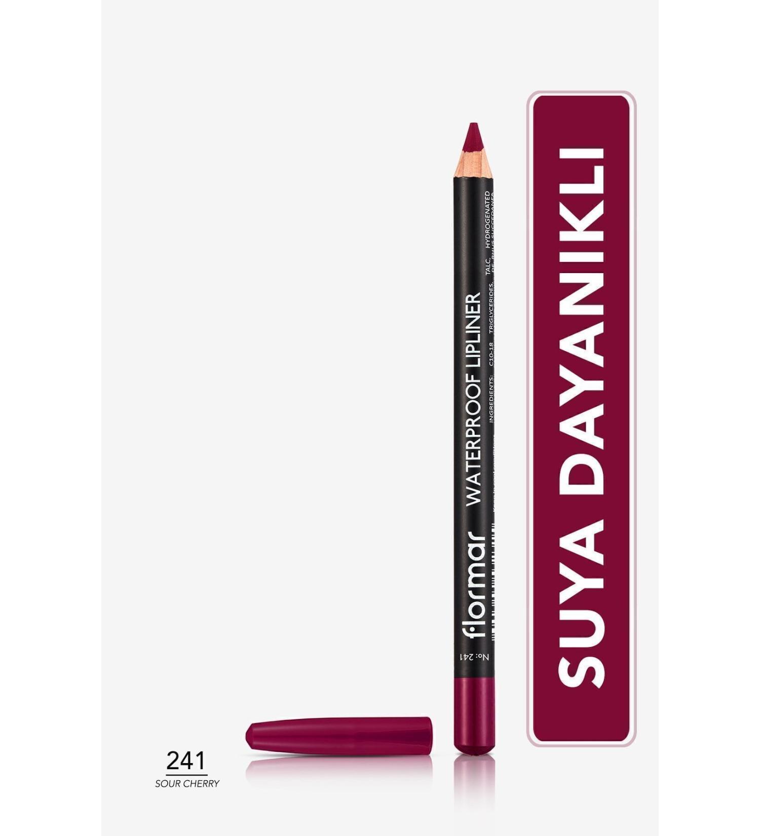 Flormar Waterproof Lipliner - Waterproof Lip Pencil No:241 Sour Cherry 1.14 g 8690604567553 - Buy Online on GoSupps.com