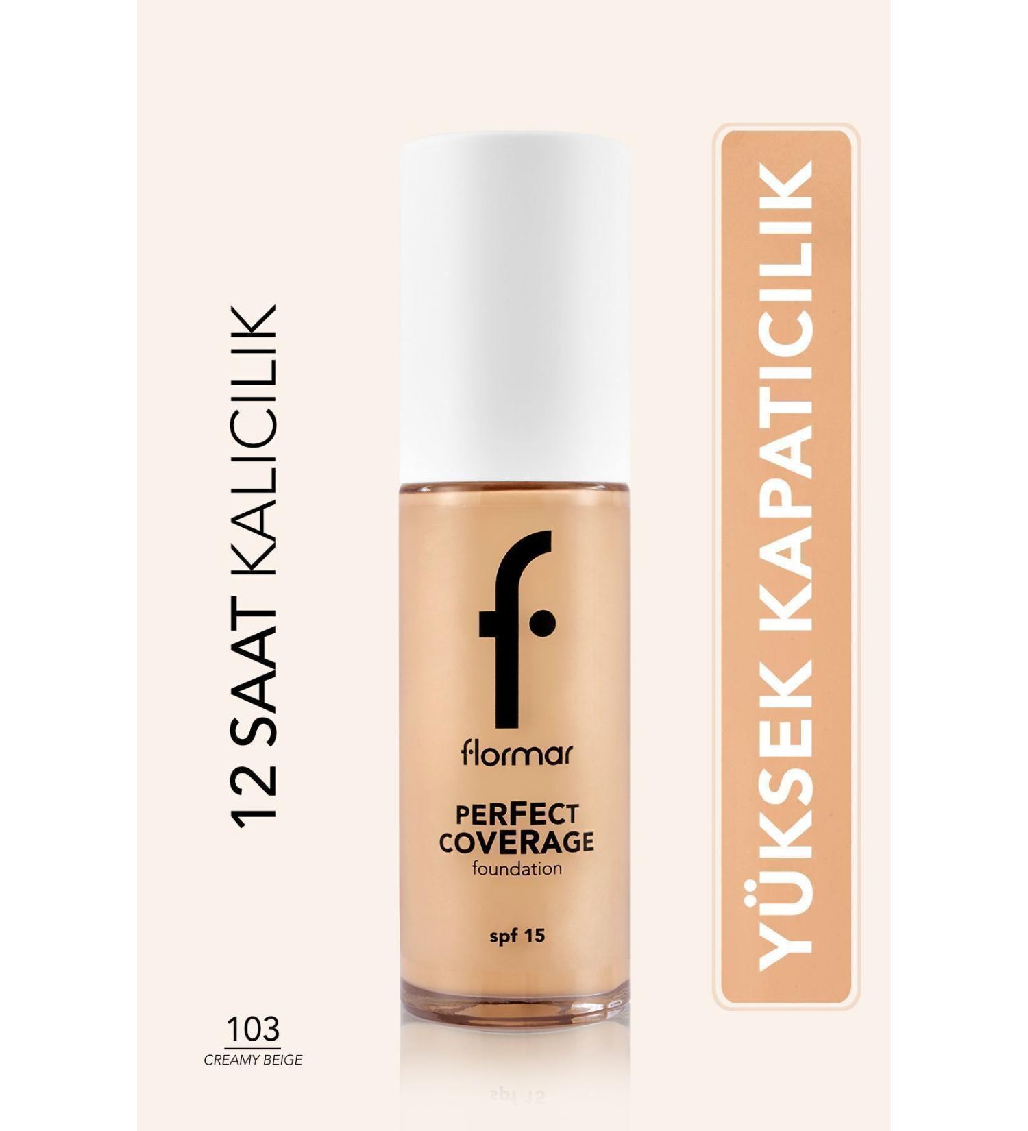 Flormar Perfect Coverage Intensive Concealer Water Based Foundation (YELLOW UNDERTONE) -103 Creamy Beige -8682536058186 - Buy Online on GoSupps.com