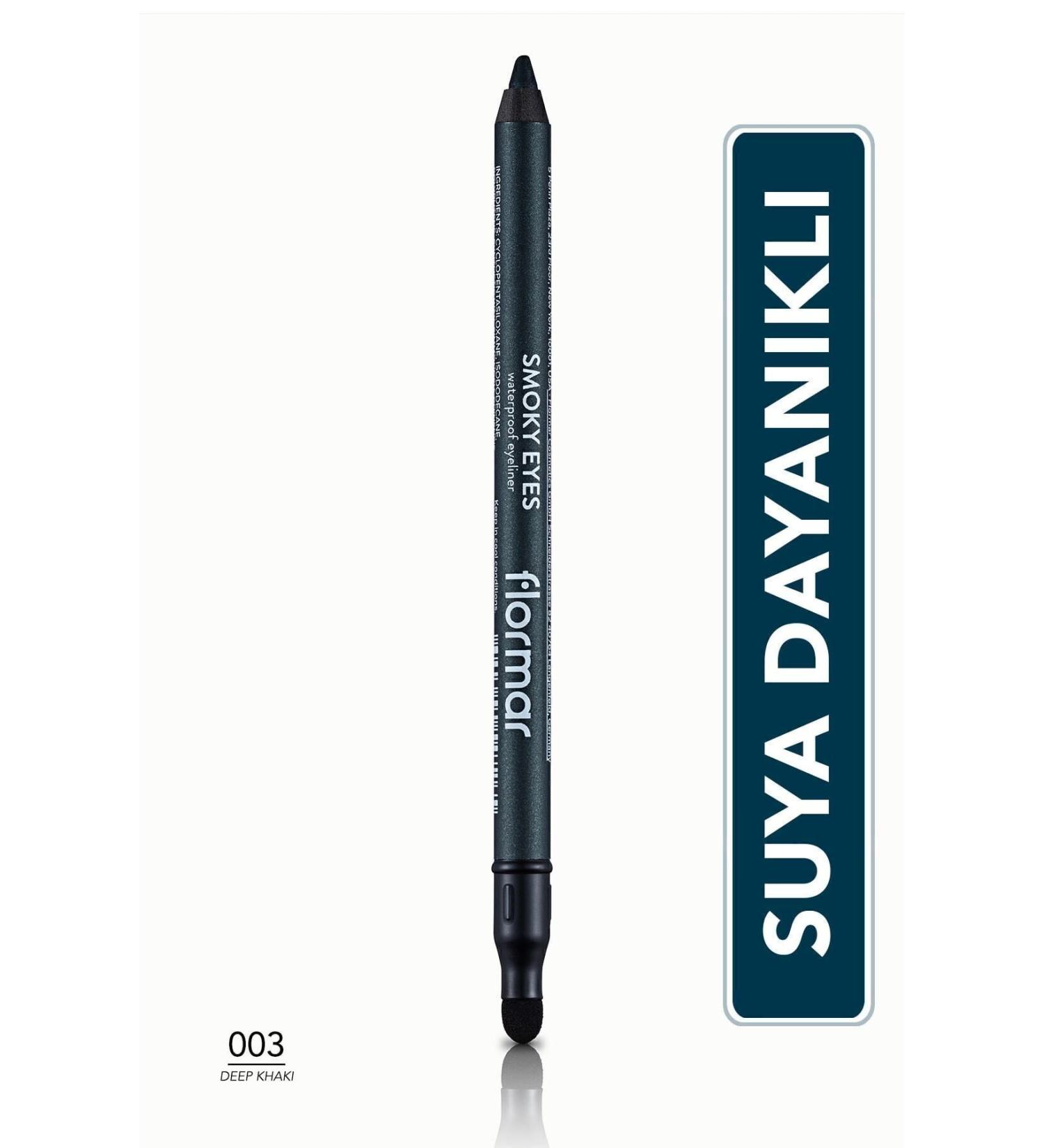 Flormar Eyeliner - Smoky Eyes Waterproof Eyeliner -003 Deep Khaki- 8690604547265 47000012 - Buy Online on GoSupps.com