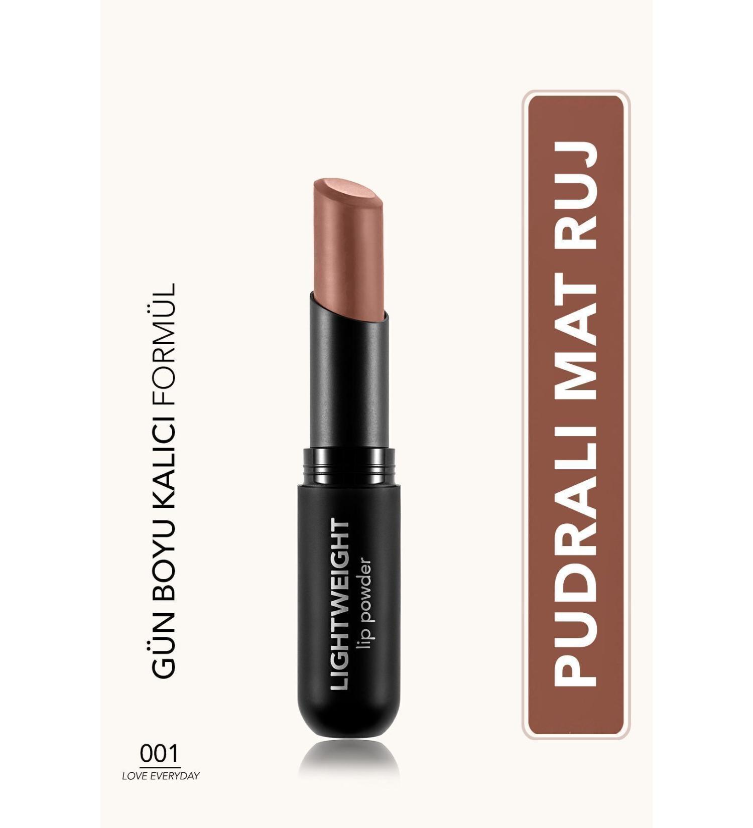 Flormar Ultra Light Matte Lipstick (ANT K NUDE) - Lightweight Lip Powder - 001 Love Everyday - 8682536061643