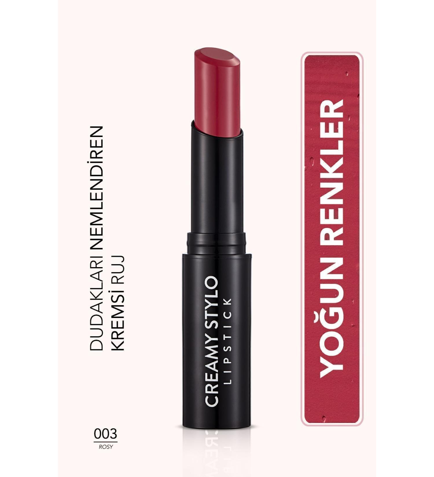 Flormar Semi Glossy Stick Lipstick- Creamy Stylo Lipstick -003 Rosy -8682536013635 - Buy Online on GoSupps.com