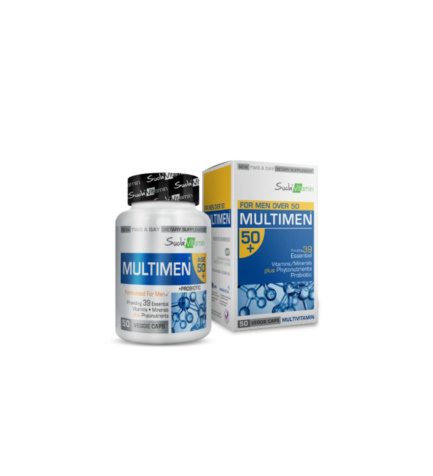 Water Vitamin Multimen 50+ Food Supplement 50 Capsules
