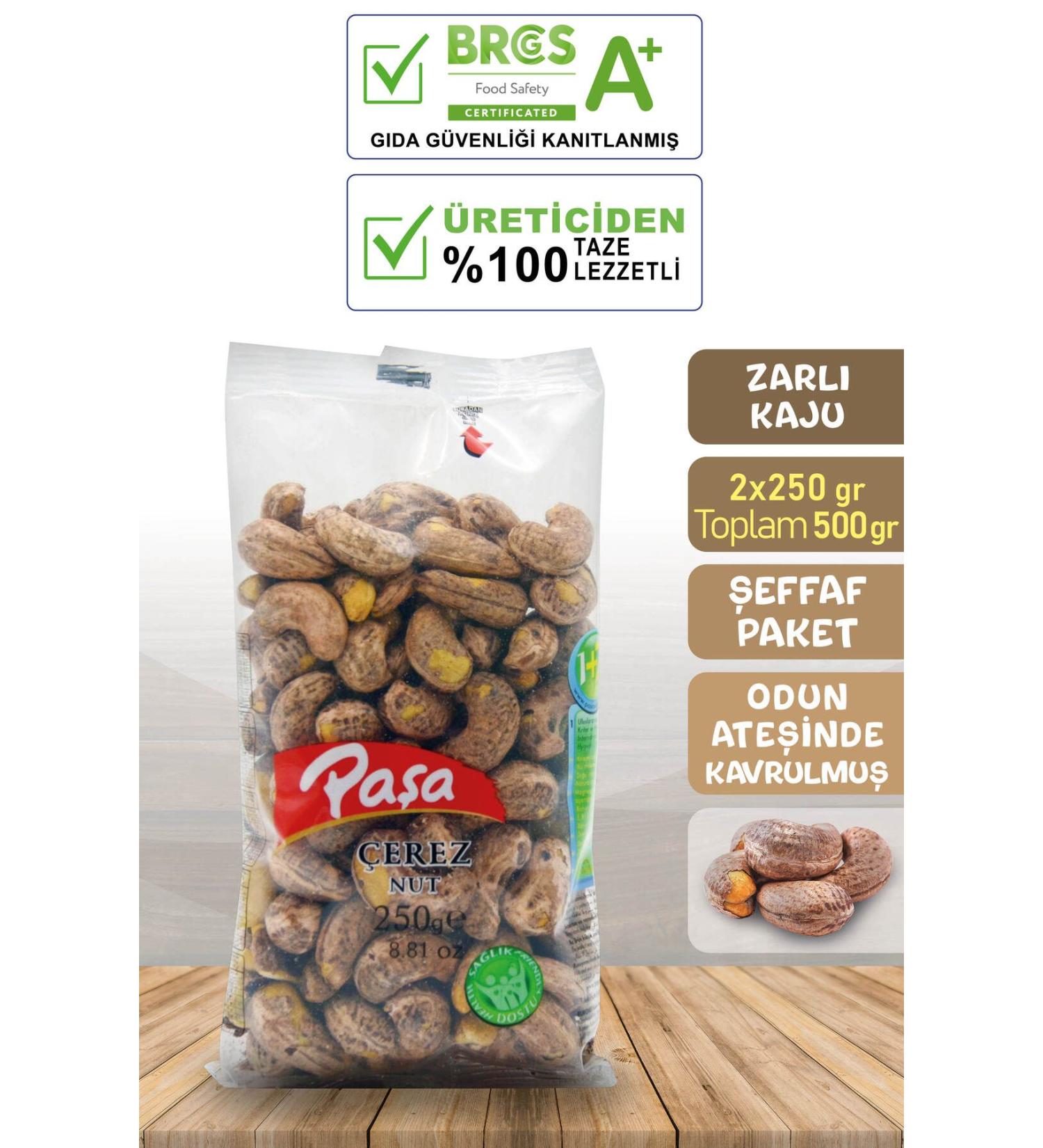 Pasha Nuts Roasted Cashews in Wood Fire 250 gr X 2 Pieces (TOTAL 500 GR) - Buy Online on GoSupps.com
