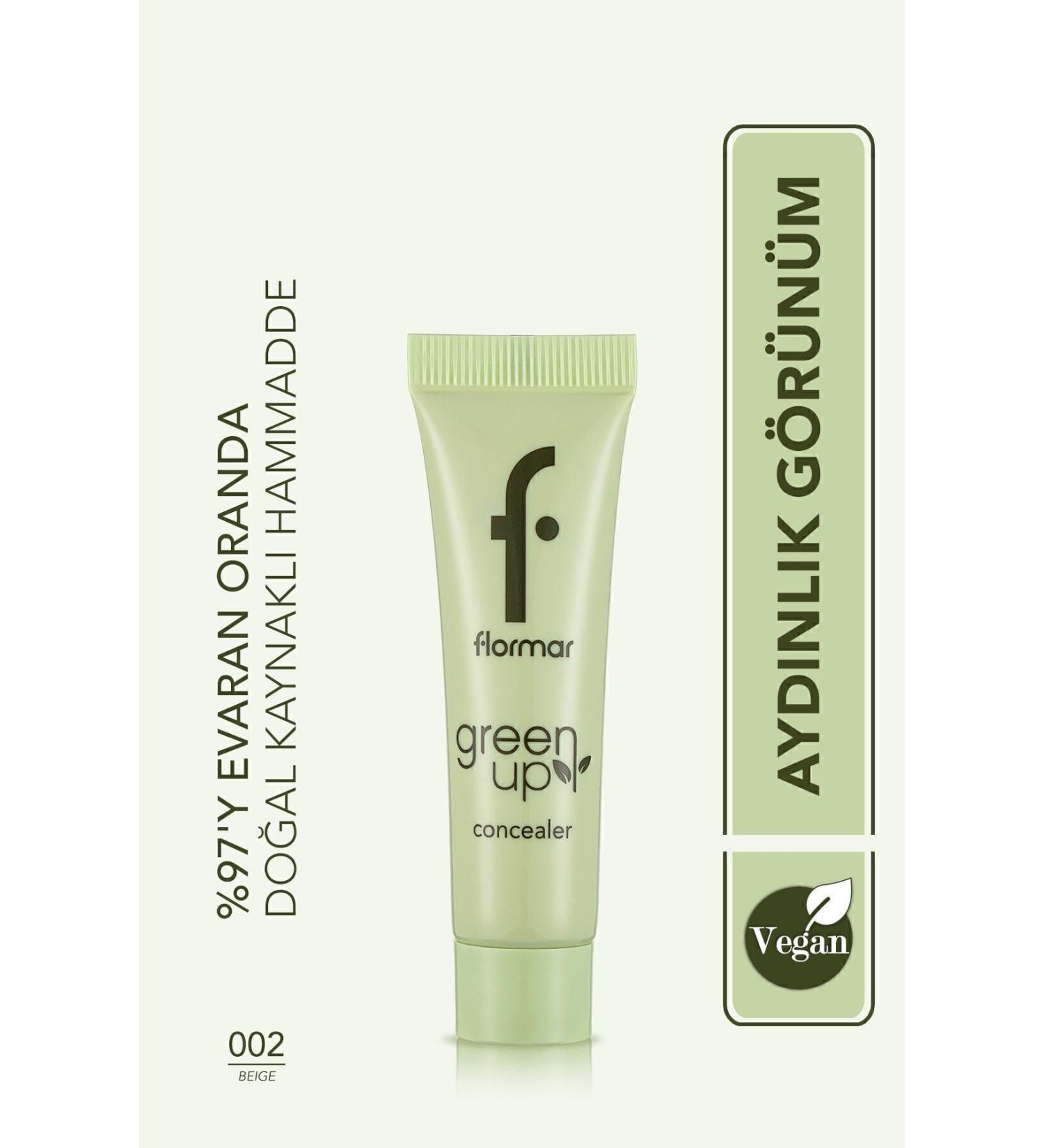 Flormar Vegan Liquid Concealer Giving a Moisture and Bright Appearance-green Up Concealer-002 Beige-4251903322256 - Buy Online on GoSupps.com