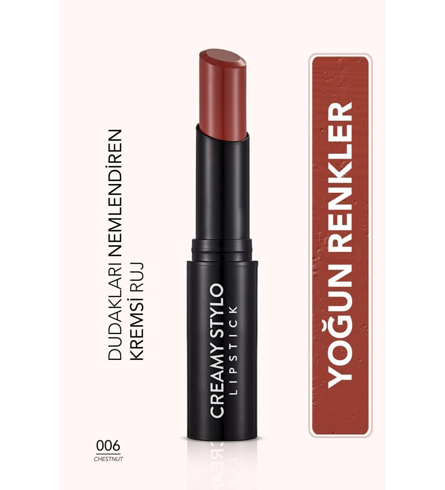 Flormar Semi Glossy Stick Lipstick- Creamy Stylo Lipstick -006 Chestnut- 8682536013666 - Buy Online on GoSupps.com