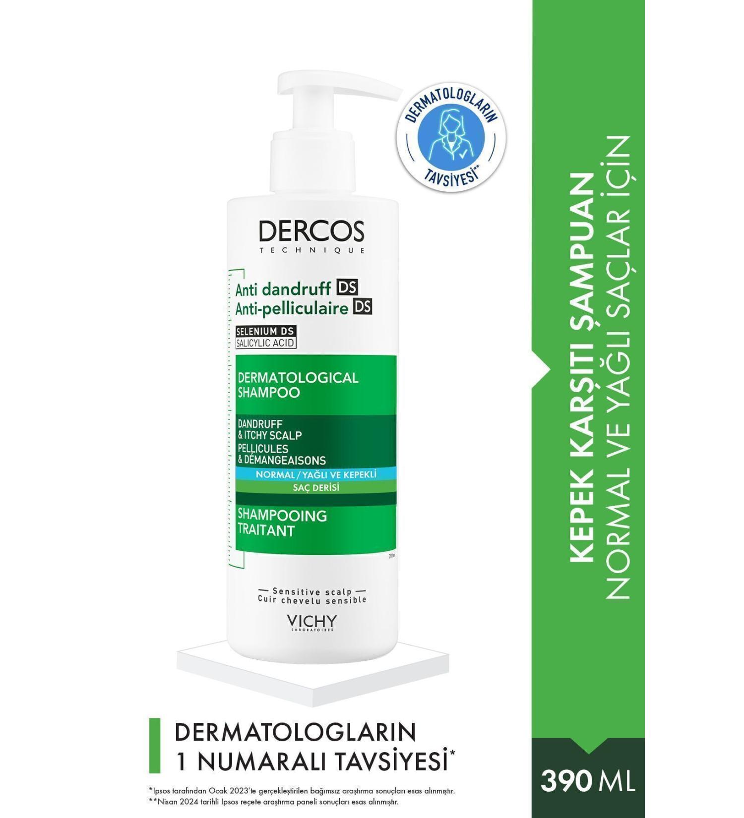 Vichy Dercos Anti-Dandruff Anti-Dandruff Care Shampoo for Normal and Oily Hair 390 ml - Buy Online on GoSupps.com