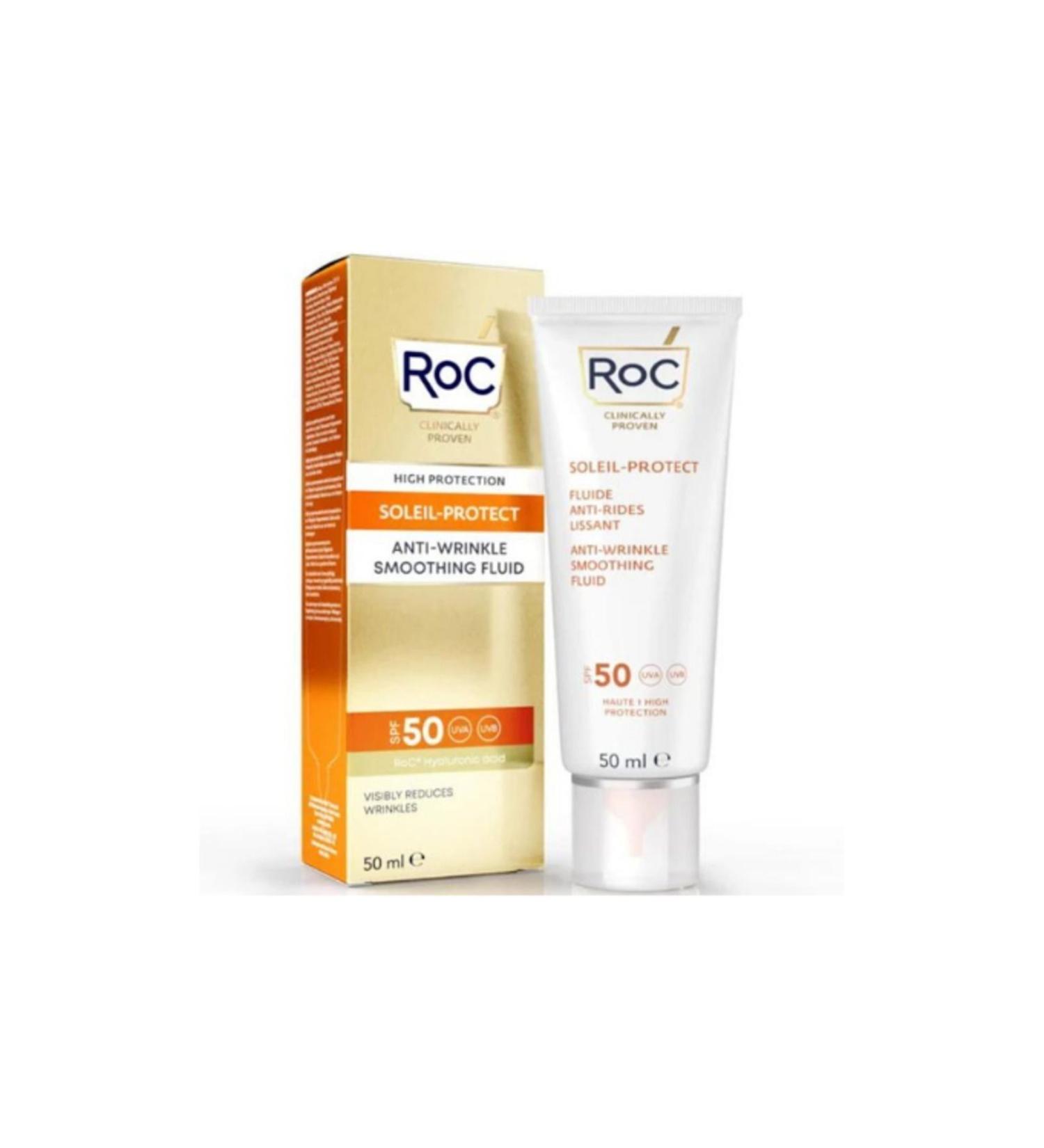 Roc Anti-Wrinkle Liquid Face Sun Cream Spf50 50 ml