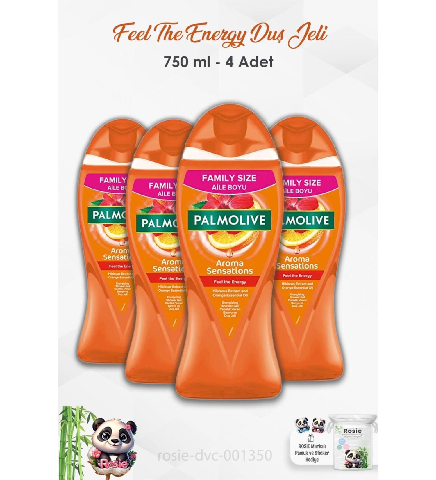 Palmolive Set of 4 Palmolive Shower Gel Feel The Energy 750 ml and ROSIE