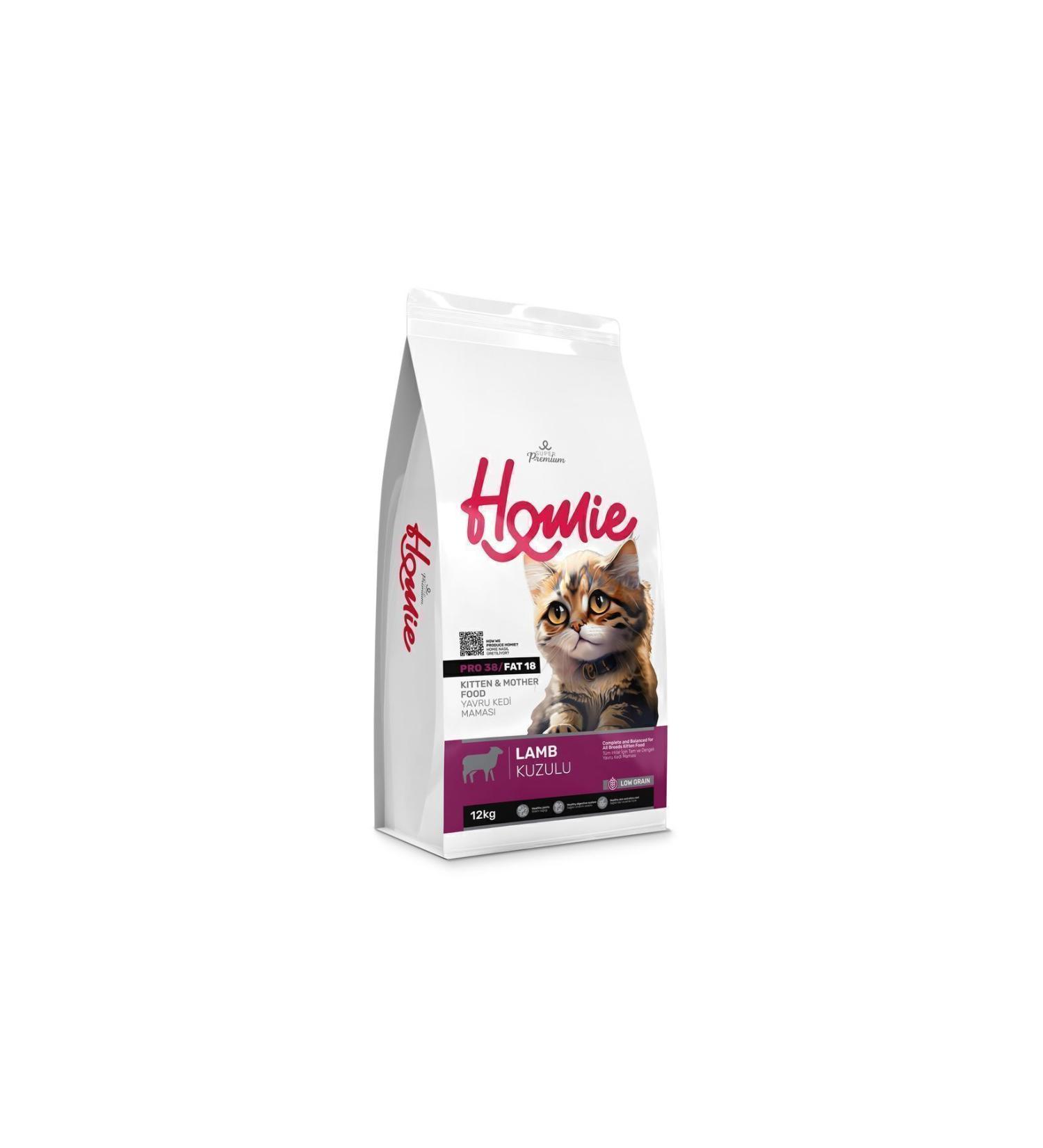 Homie Kitten&mother Low Grain Lamb Cat Food 12 Kg