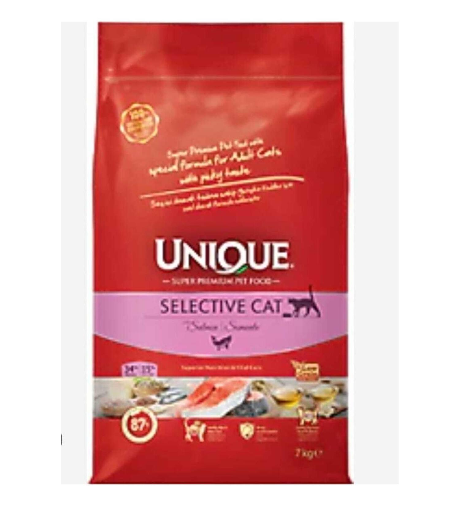 Unique Adult Cat Food Selective with Salmon for Picky Cats 7 Kg