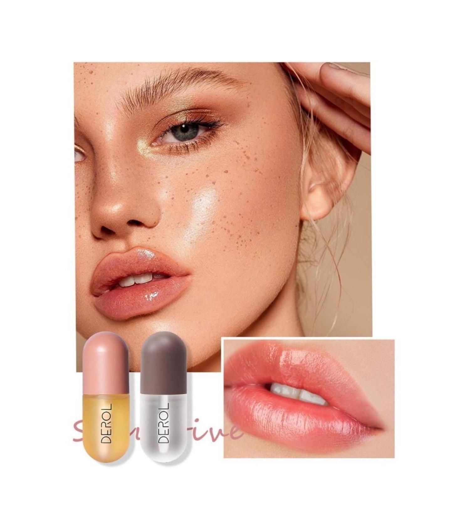 DEROL Lip Plumper & Lip Moisturizer & Lip Gloss Balm 2 Piece Set - Buy Online on GoSupps.com