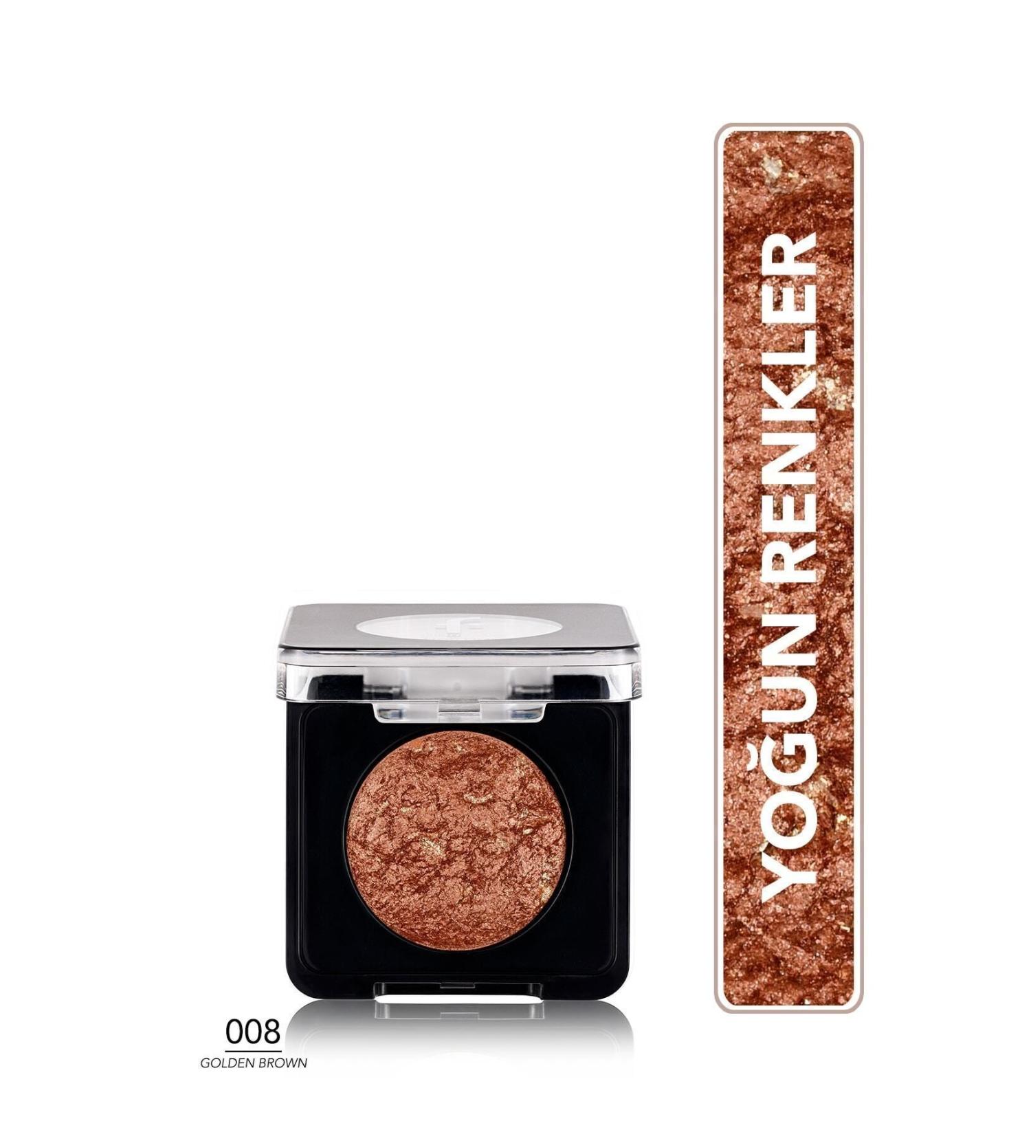 Flormar Intense Shiny Eyeshadow - Baked Eyeshadow -008 Golden Brown- 8682536052481 - Buy Online on GoSupps.com