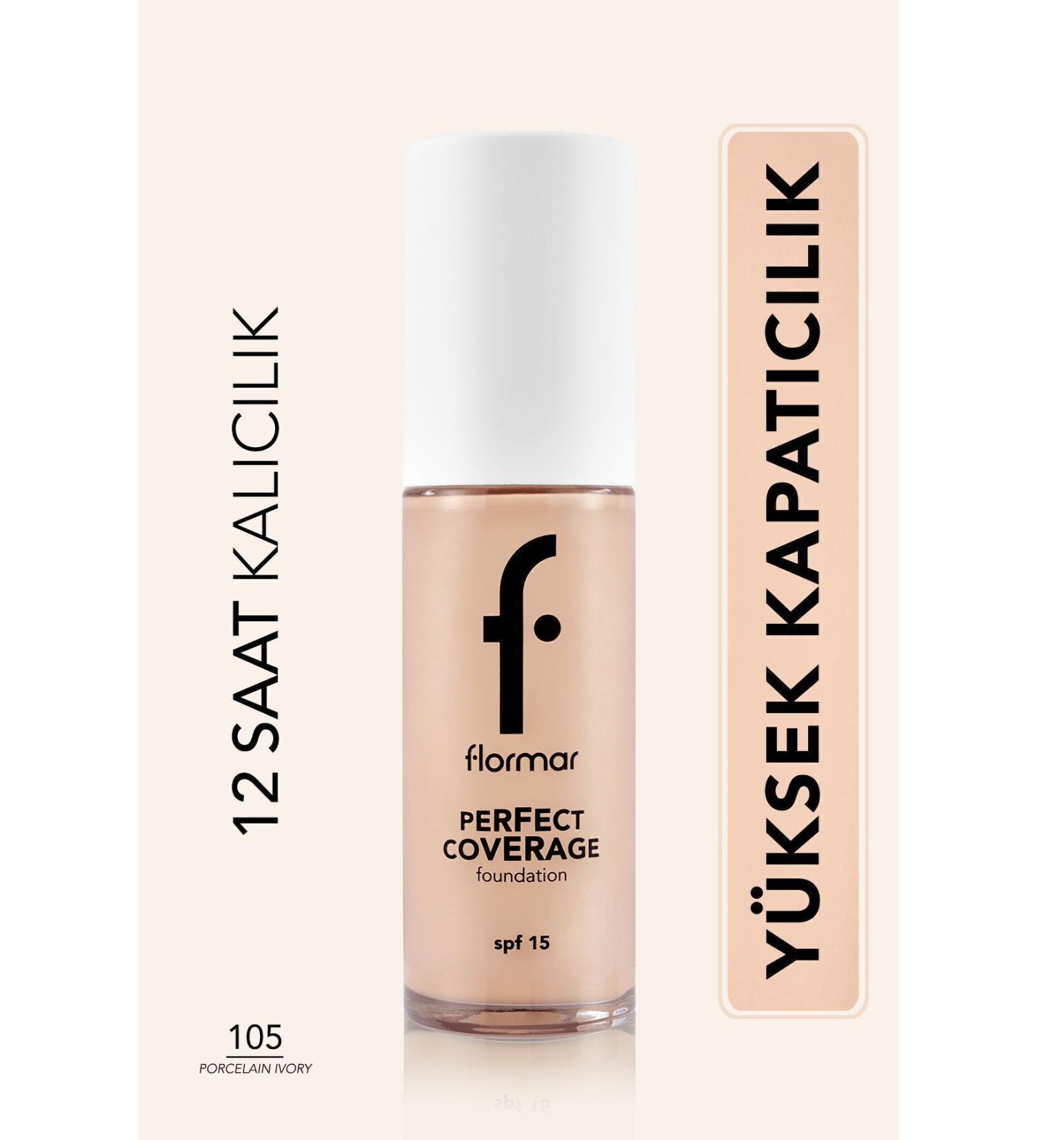 Flormar Perfect Coverage Intensive Concealer Water Based Foundation (PINK UNDERTONE) -105 Porcelain Ivory -8682536058223 - Buy Online on GoSupps.com