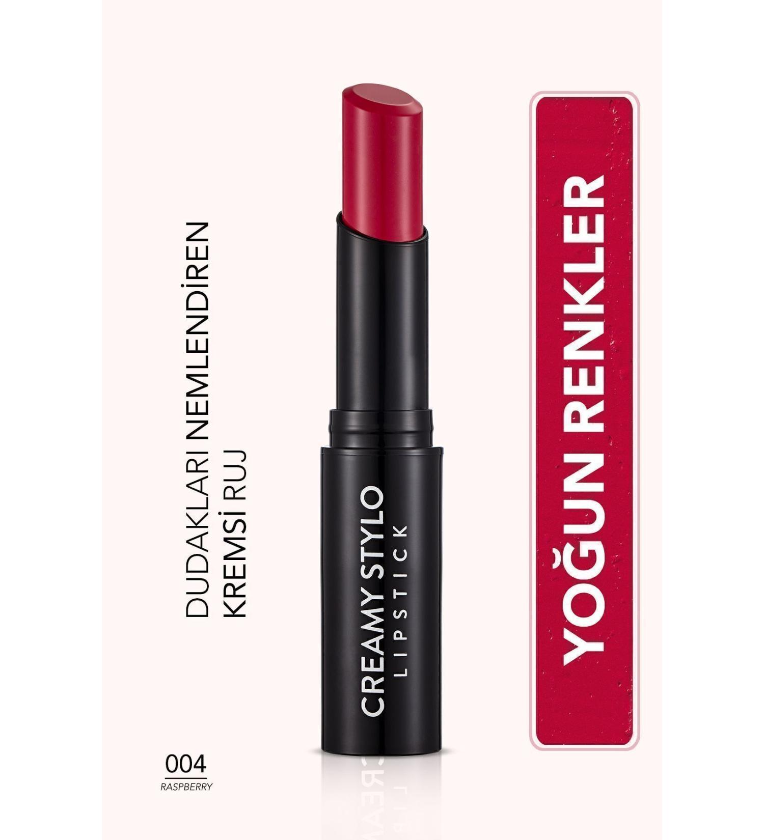 Flormar Semi Glossy Stick Lipstick- Creamy Stylo Lipstick -004 Raspberry-8682536013642 - Buy Online on GoSupps.com