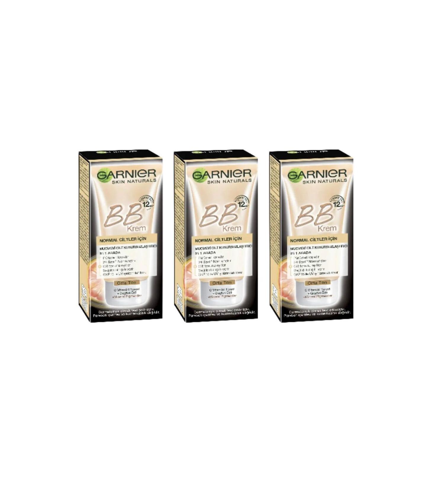 Garnier bb cream medium tone 3 pack 18 ml