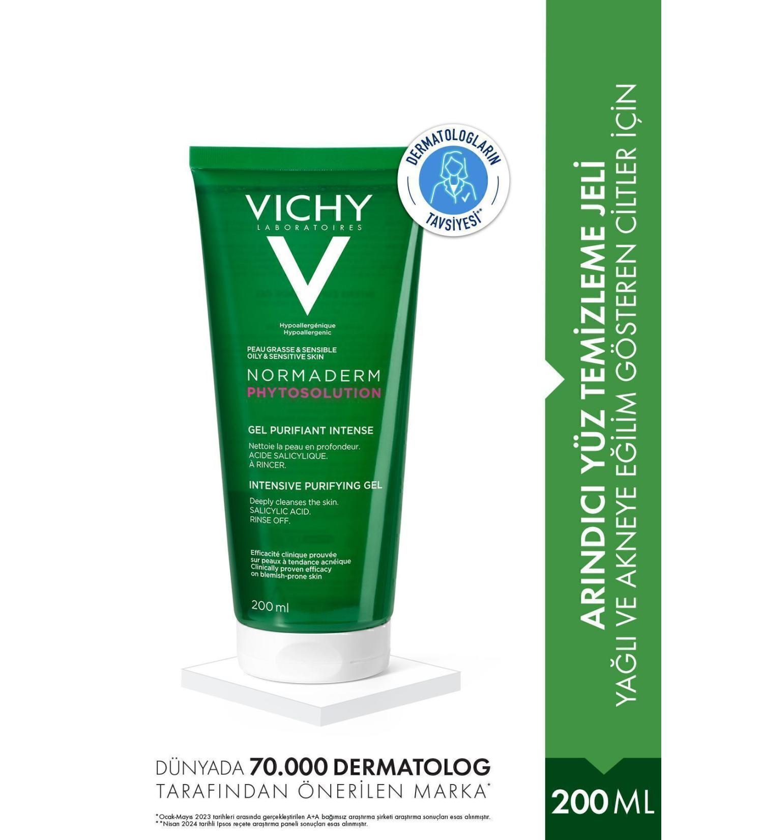 Vichy Normaderm Facial Cleansing Gel with Salicylic Acid for Oily and Acne Prone Skin 200ML - Buy Online on GoSupps.com