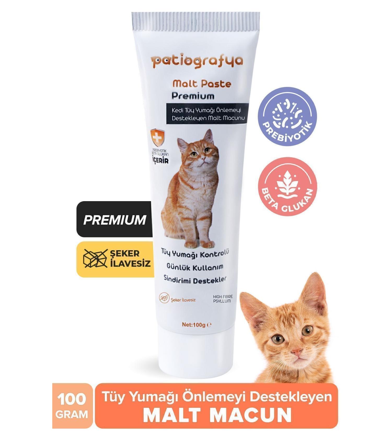 patiografya Premium Malt Paste 100.gr Malt Paste Supporting Cat Hairball and Vomiting Prevention - Buy Online on GoSupps.com