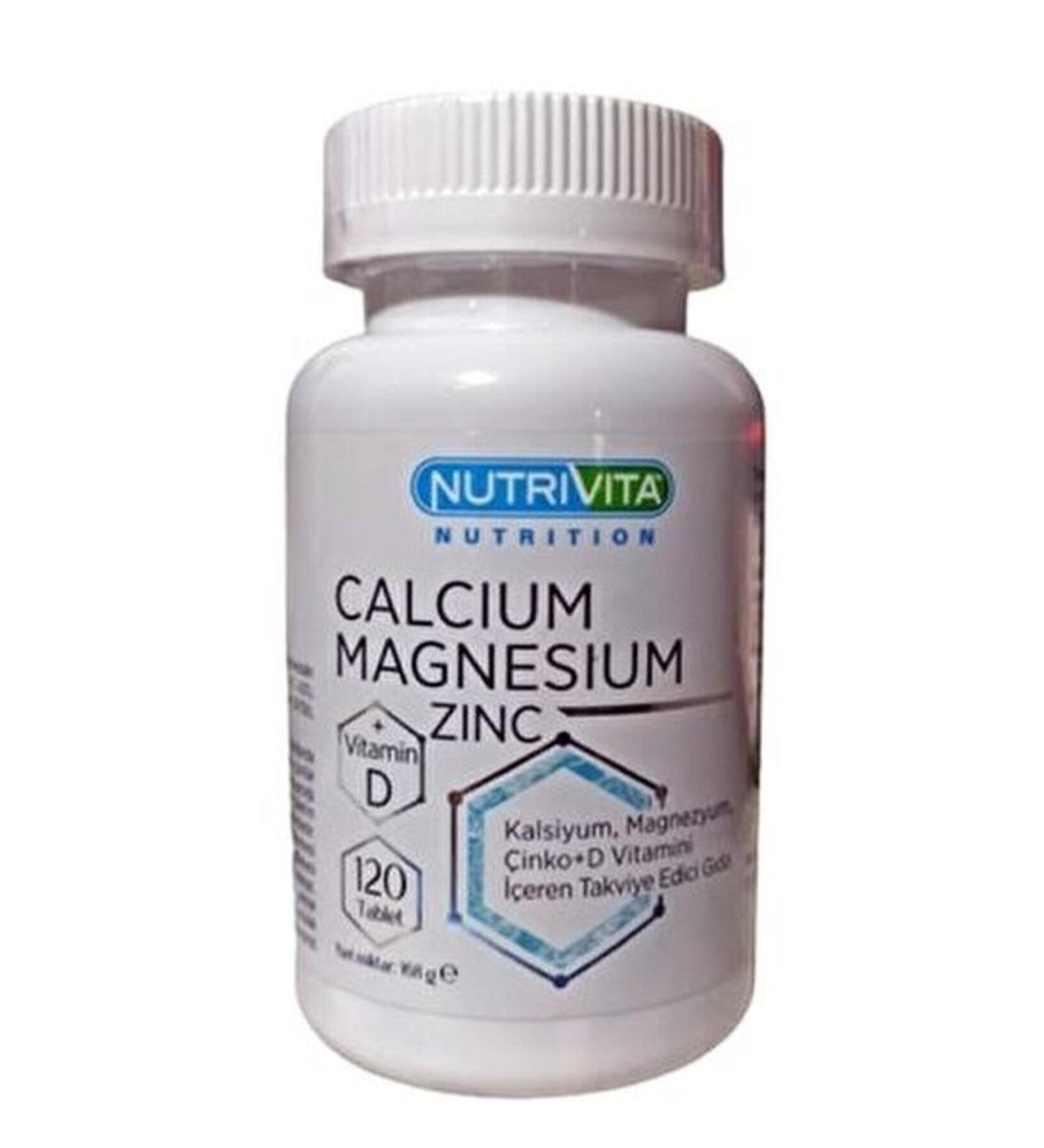 Nutrivita Nutrition Calcium (CALCIUM) Magnesium (MAGNESIUM) Zinc Vitamin D 120 Tablets Stk 05/2026