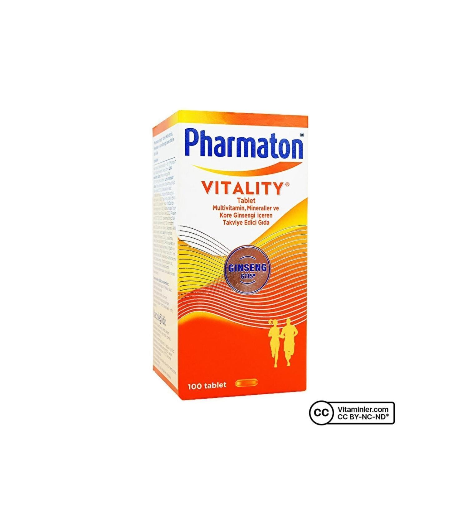Pharmaton Vitality 100 Tablets Multivitamin 8683060010213