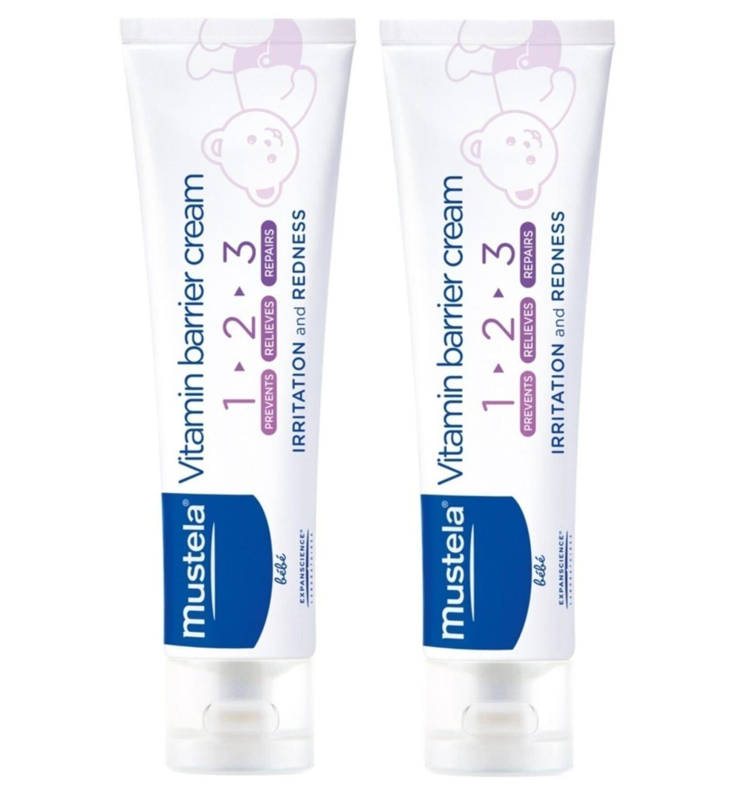 Mustela 1.2.3 Vitamin Barrier Diaper Rash Cream 2 X 50 Ml