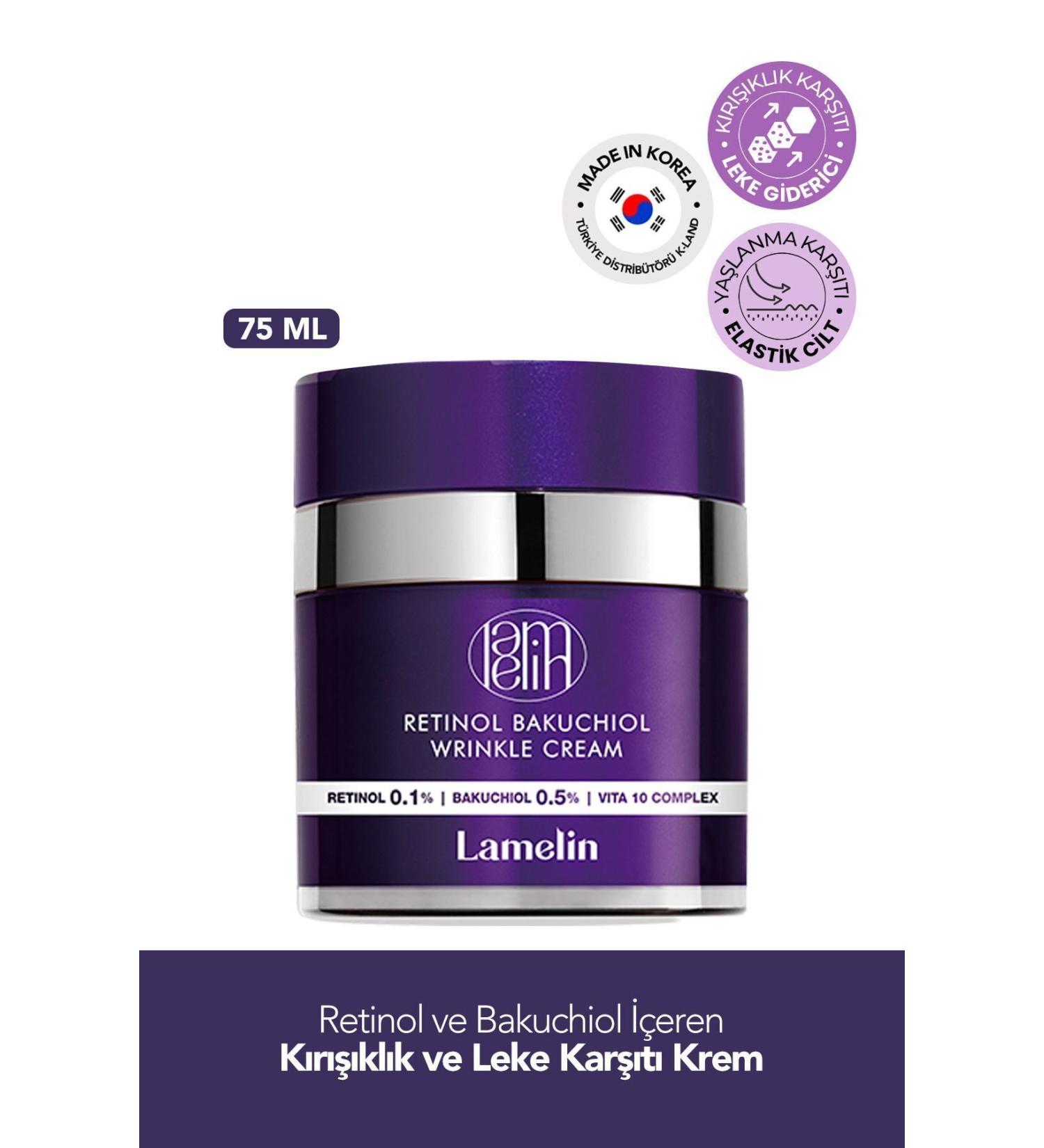 Lamelin Retinol and Bakuchiol Containing Anti-Wrinkle and Anti-Spot Cream Lamelin Retinol Bakuchiol Cream 50 ML - Buy Online on GoSupps.com